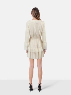 Alexis White Polkadot Long Sleeves Dress Size S