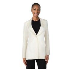 Alexis White Satin Single Breasted Blazer Size S