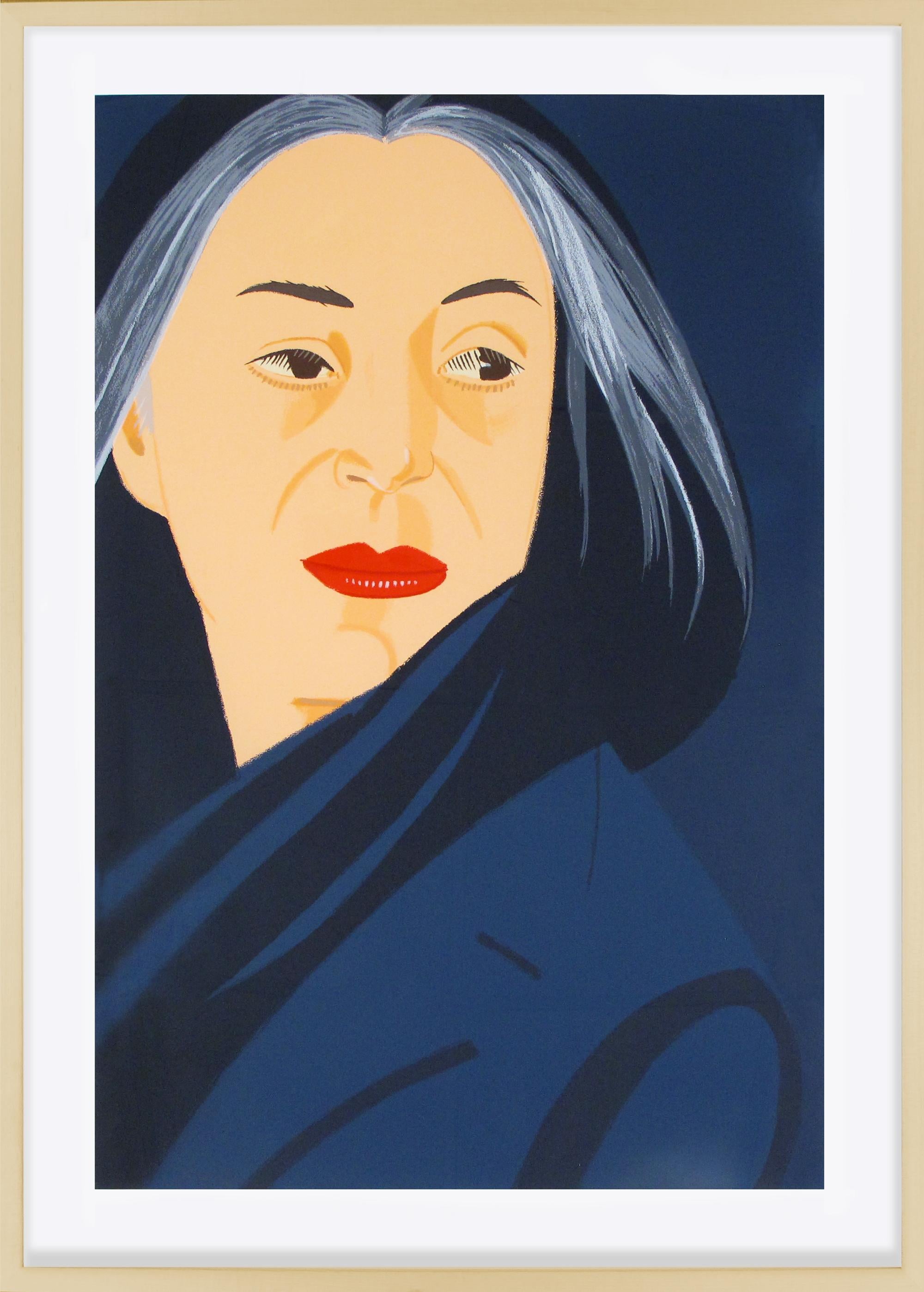 ALEX KATZ
(B. 1927)
"Black Scarf"
Screenprint in colors on Arches paper, 1996 Signed in pencil in lower margin
Edition 51 or 75
Sheet Size: 43 1⁄4”x 30 7/8”

In the early 1960s, influenced by films, television, and billboard advertising, Katz began