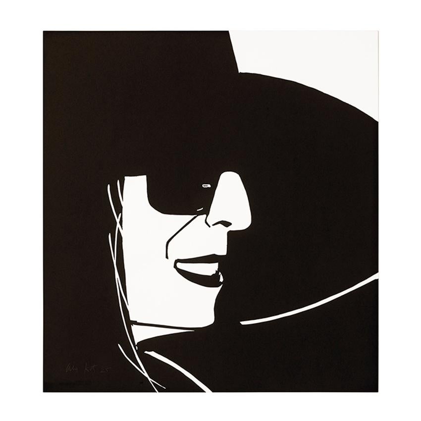 Alex Katz Figurative Print - Black Hat (Ada), Portrait, Woodblock Print, Modern Realism, Pop Art