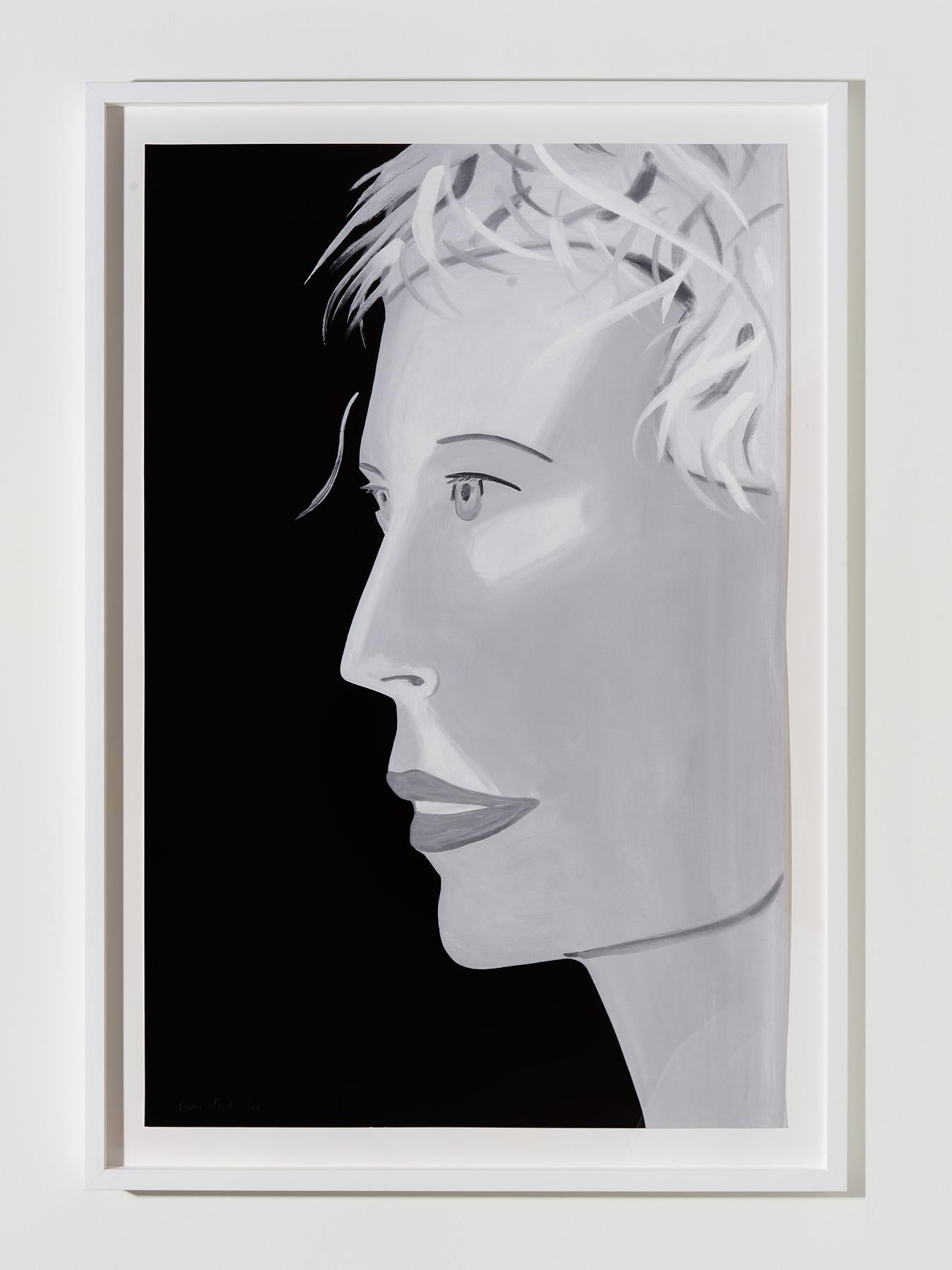 Coca Cola Girl (Black and White), 2018, Digital Fine Art Pigment Print - Gray Figurative Print by Alex Katz