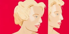 Coca Cola Girls #6 Large Red Contemporary Figurative Alex Katz 