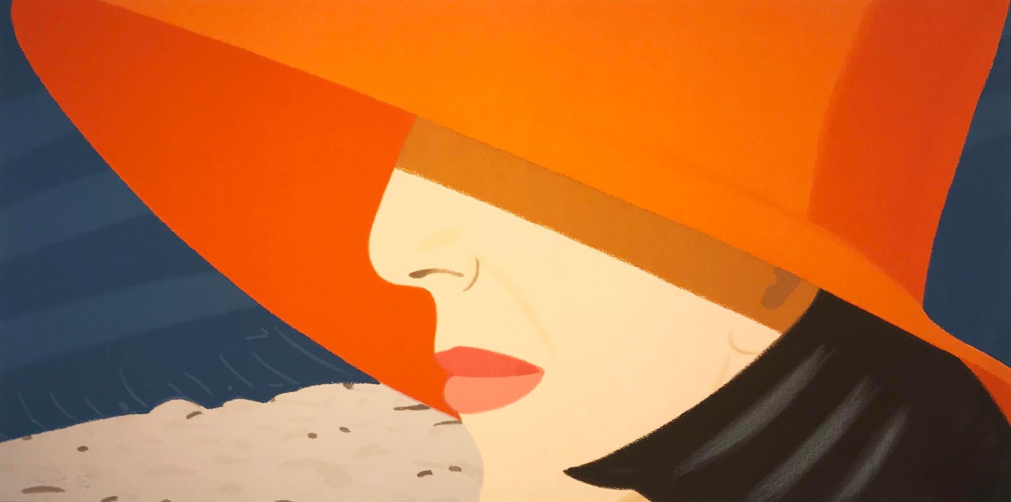 Alex Katz Portrait Print - Orange Hat