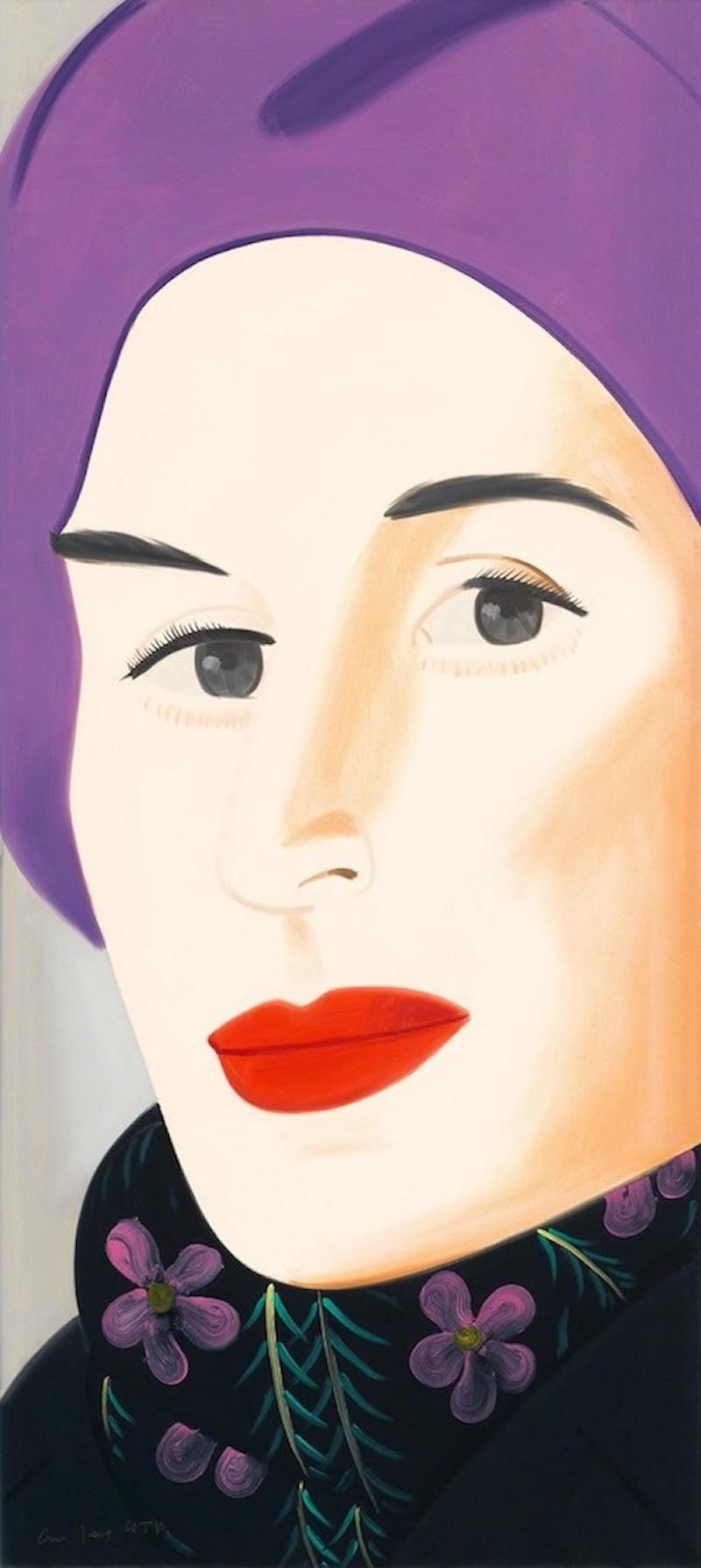Alex Katz Portrait Print - Purple Hat