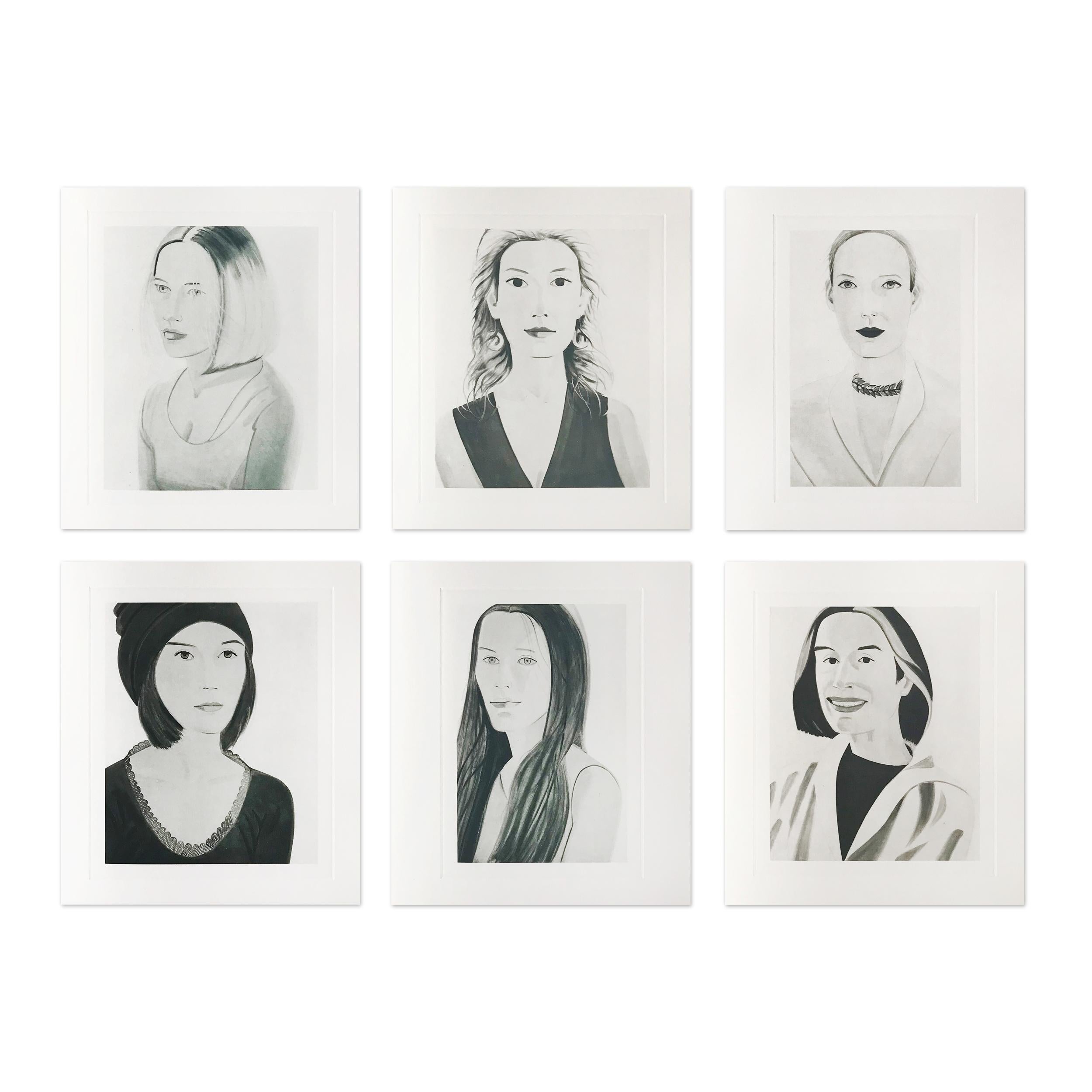 Alex Katz Portrait Print - Six Female Portraits, Suite of 6 Prints, Pop Art, Contemporary Artist, Realism 