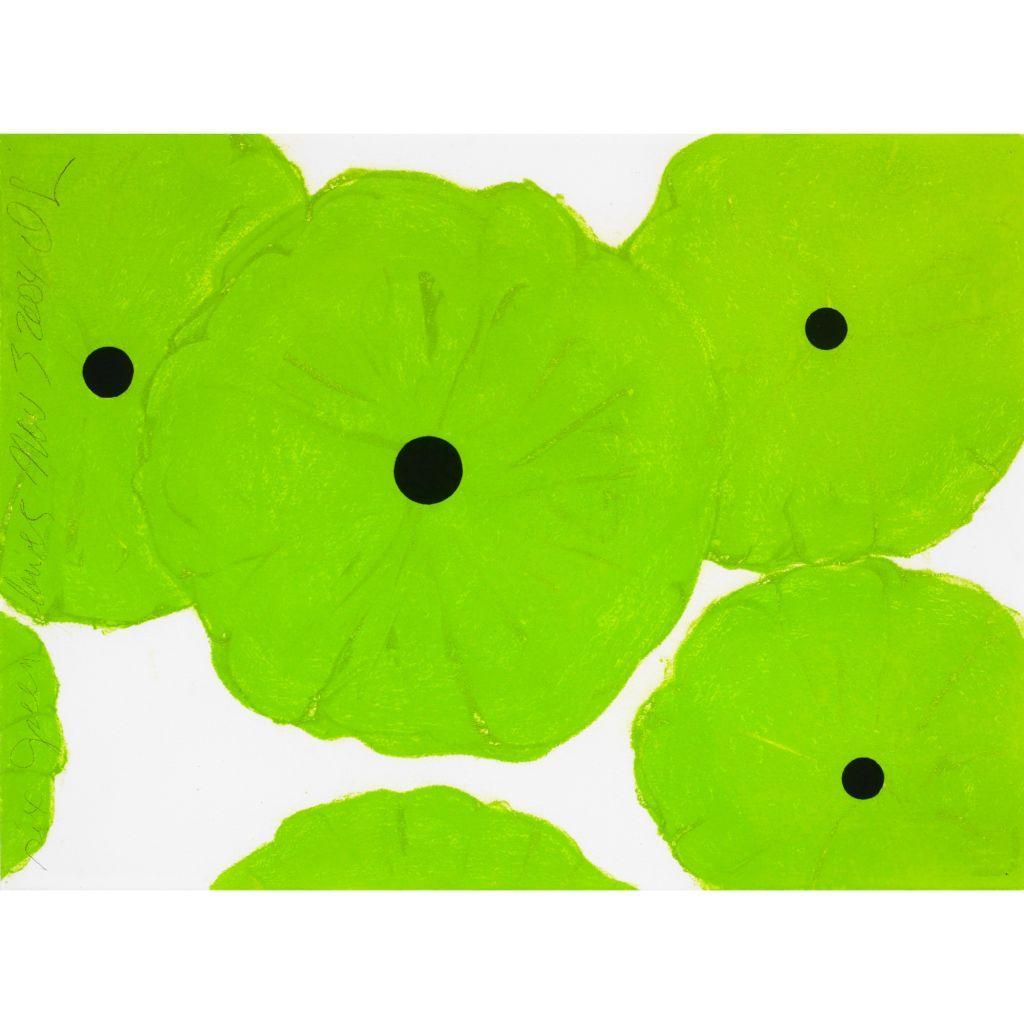Six Greens Contemporary Donald Sultan Neon Green Silkscreen Print