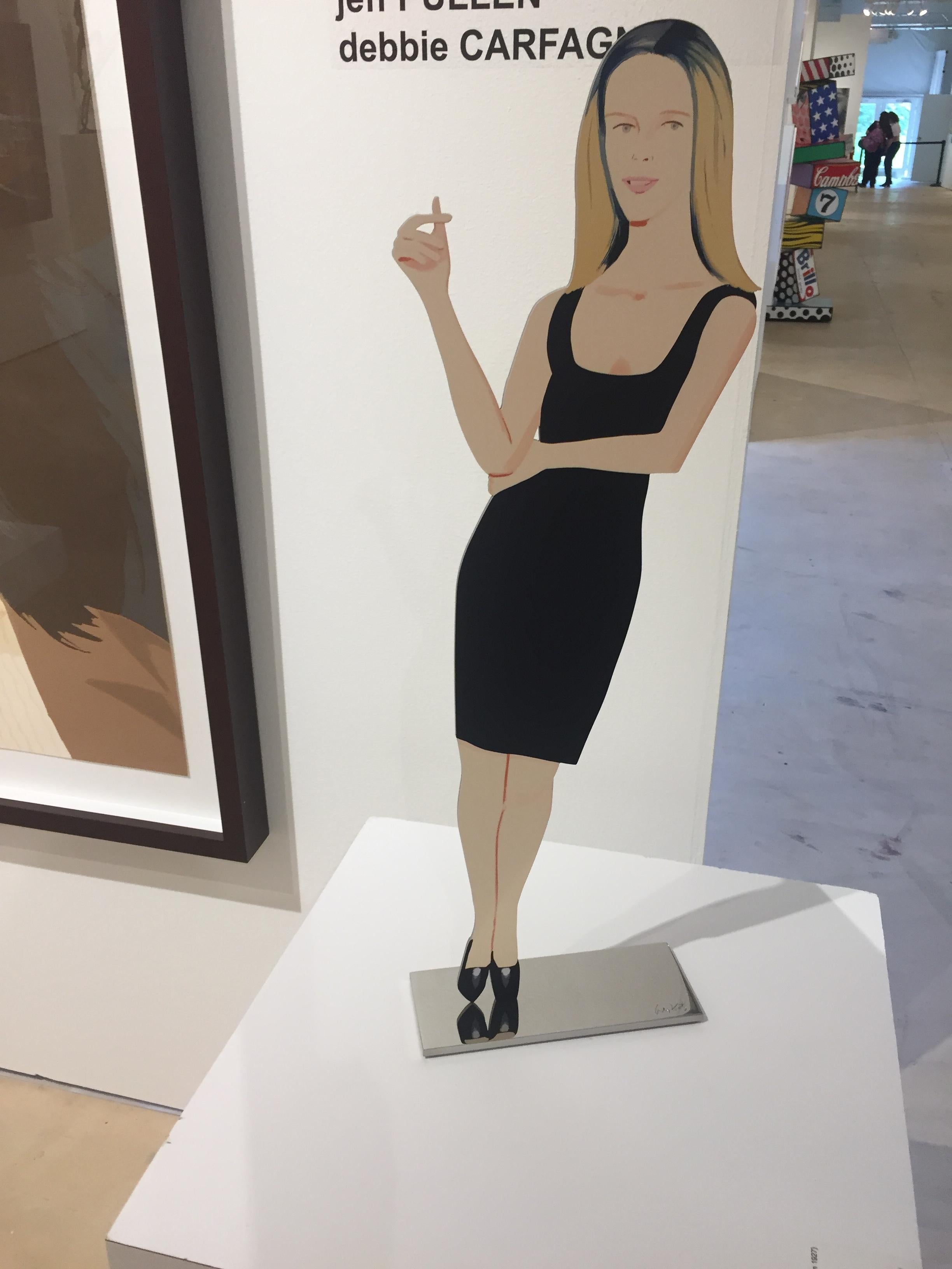 This sculpture by Alex Katz is painted on both side and can be viewed from both directions.  It is part of a series of 9 works from his Black Dress painting series, which are very large original paintings and life size sculptures.  The work has its