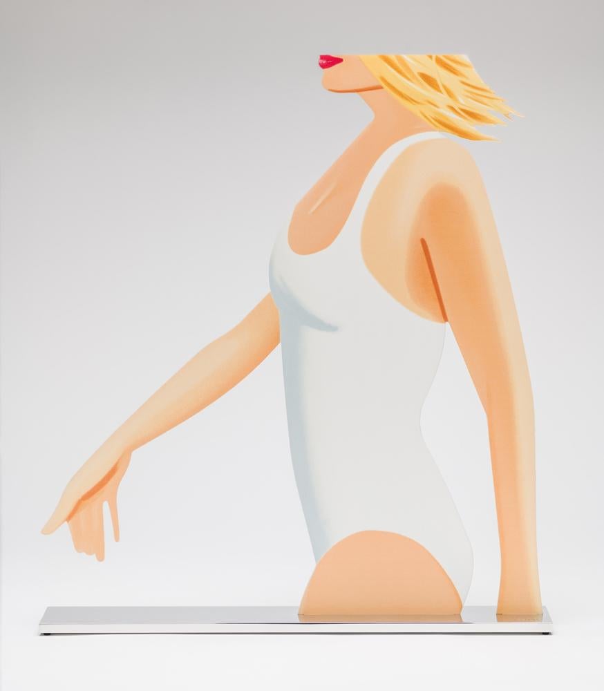 Alex Katz Figurative Sculpture - Coca Cola Girl (cutout) Cutout from shaped powder-coated aluminum