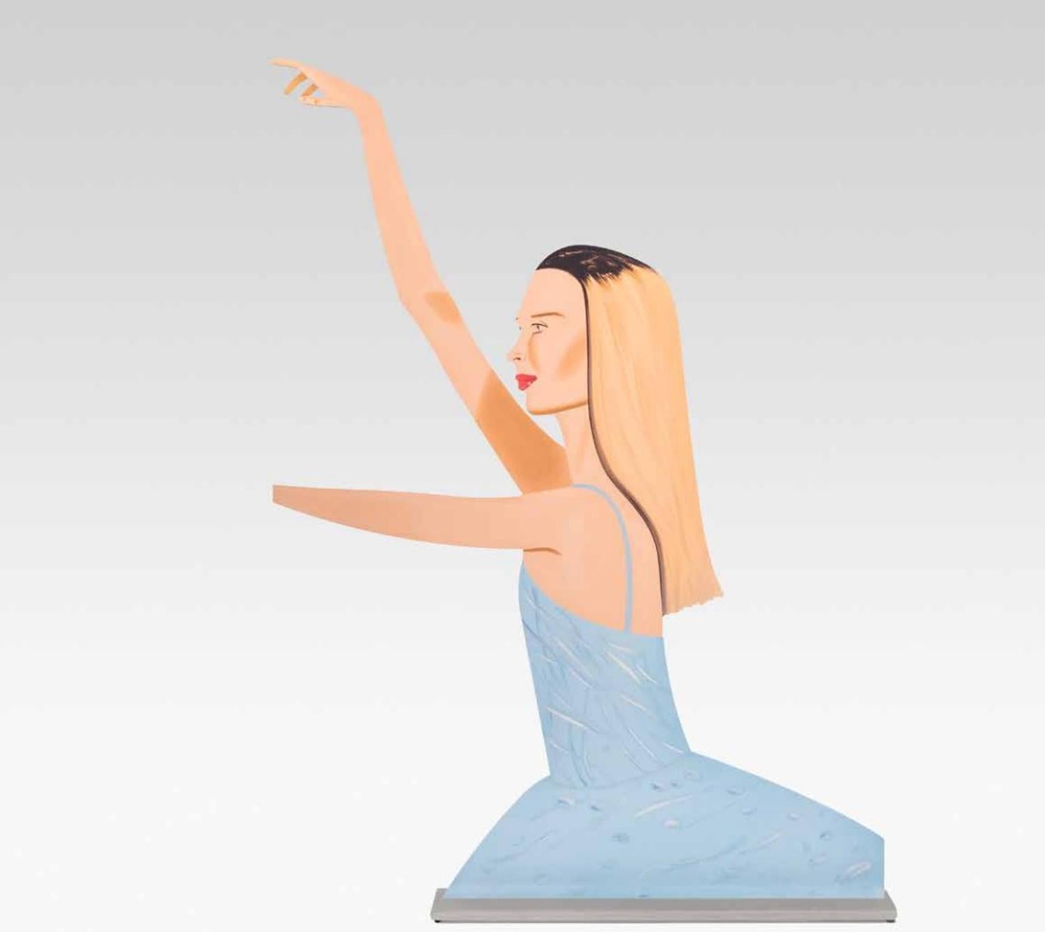 Dancer II wurde von Alex Katz im Jahr 2020 als dreidimensionaler Ausschnitt auf Aluminium geschaffen und auf beiden Seiten mit UV-härtenden Archivtinten gedruckt und auf einen Aluminiumsockel montiert.  Die Skulptur mit der geätzten Signatur des