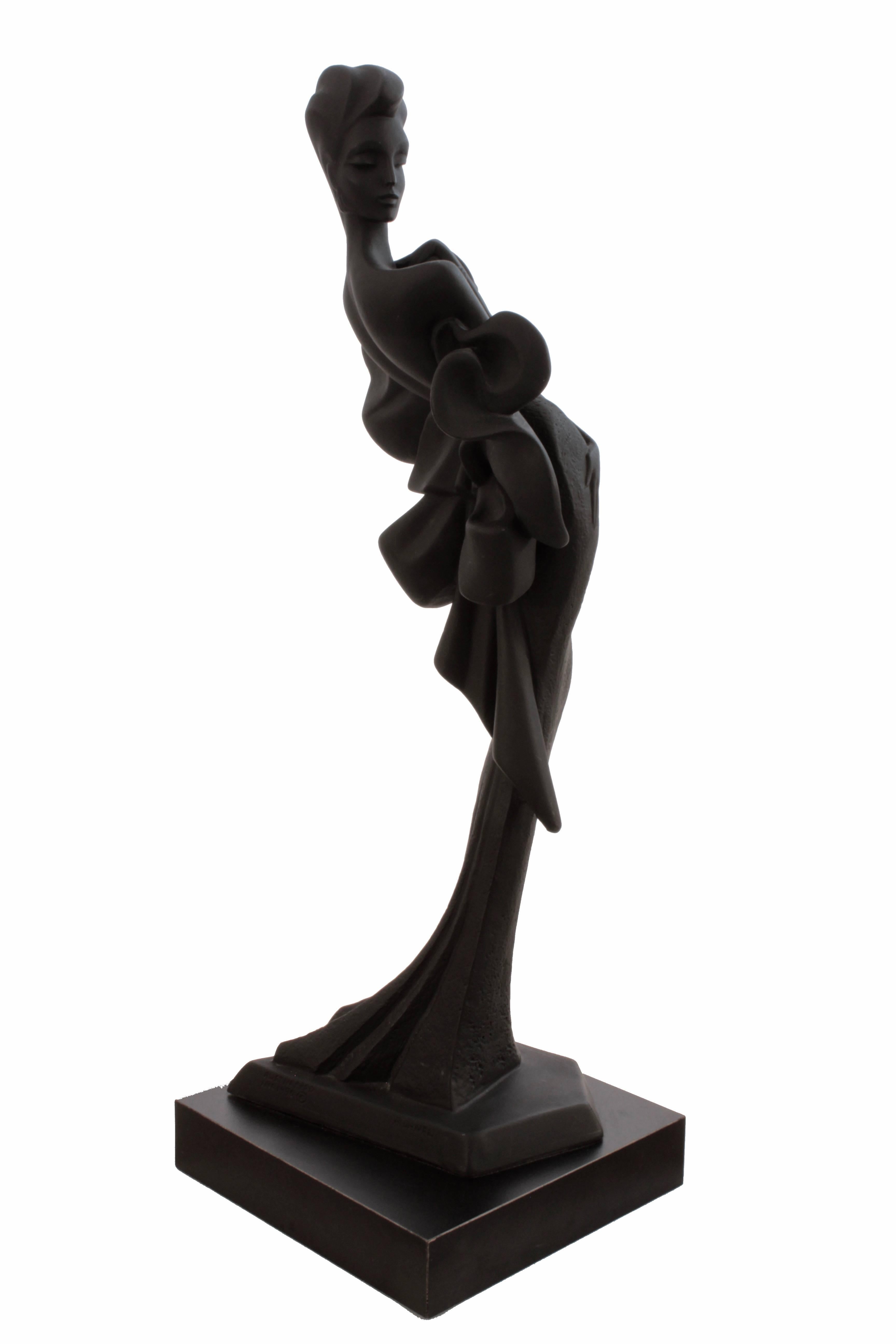 Black Alexsander Danel Austin Productions Inc Orchide Sculpture AP3590 Fashionista 90s