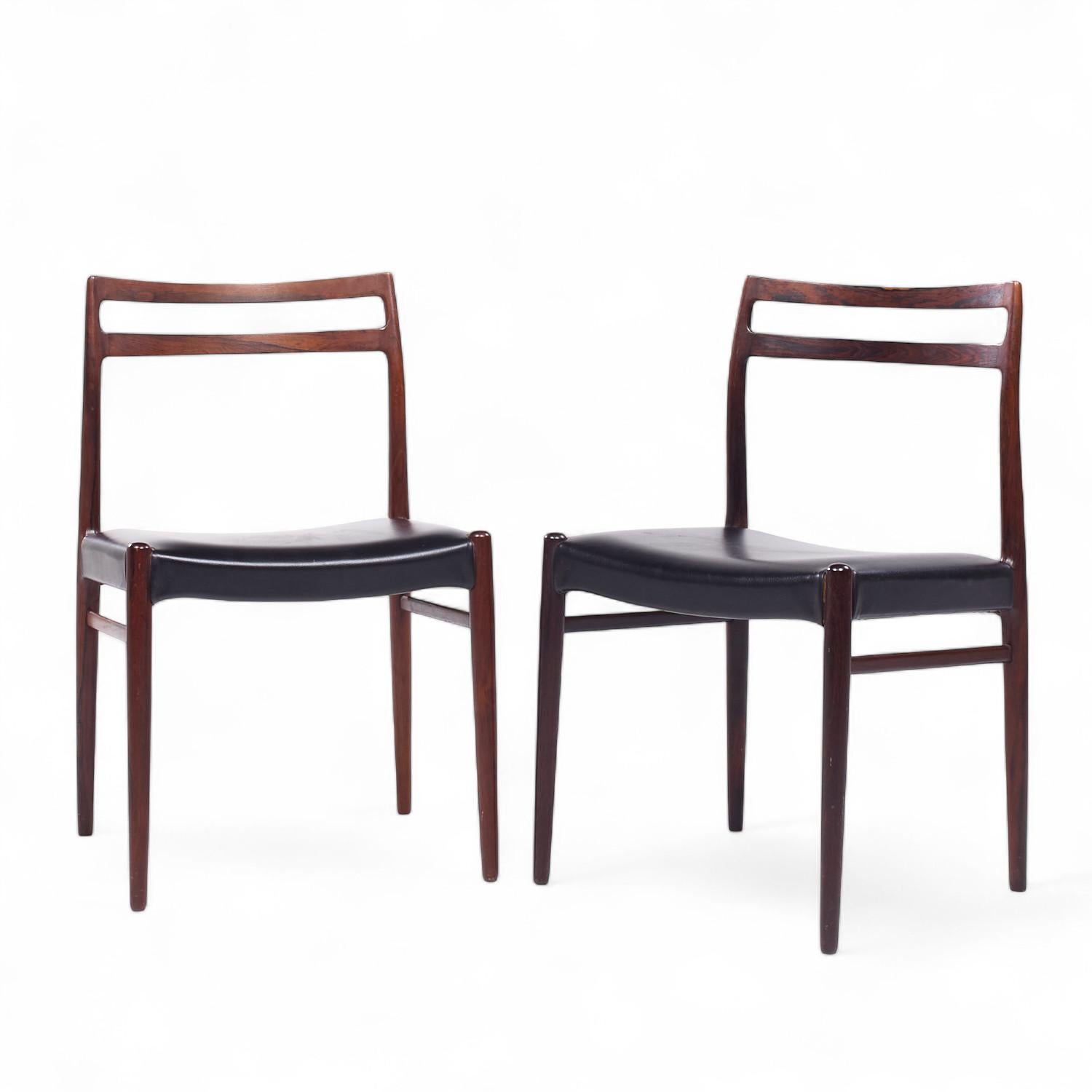 Mid-Century Modern Chaises de salle à manger en bois de rose du milieu du siècle d'Alf Aarseth pour Gustav Bahus - Paire en vente