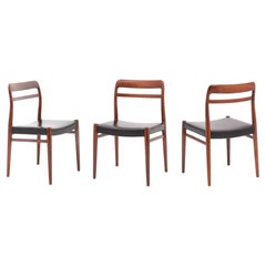 Alf Aarseth Gustav Bahus # 145 Danish Dining Chairs Black Vinyl 3 Available