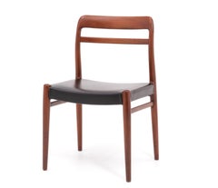 Alf Aarseth Gustav Bahus # 145 Chaises de salle à manger danoises Vinyle noir Lot de 3