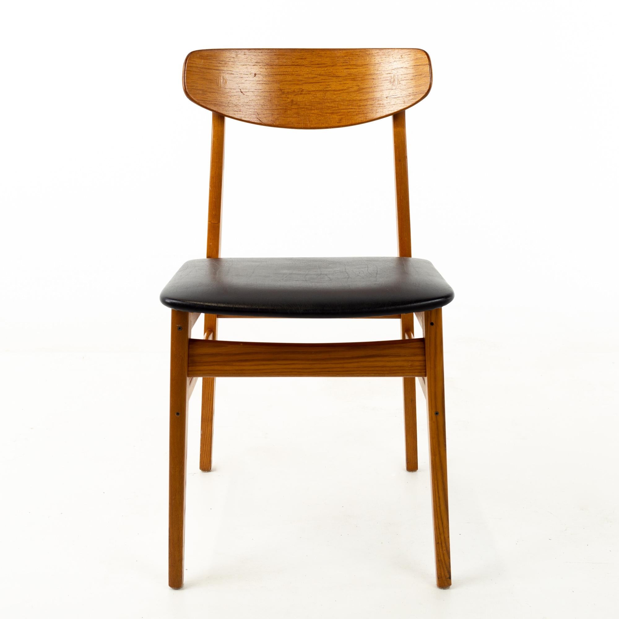 Alf Aarseth Midcentury Danish Teak Cats Eye Dining Chairs, Set of 6 In Good Condition In Countryside, IL