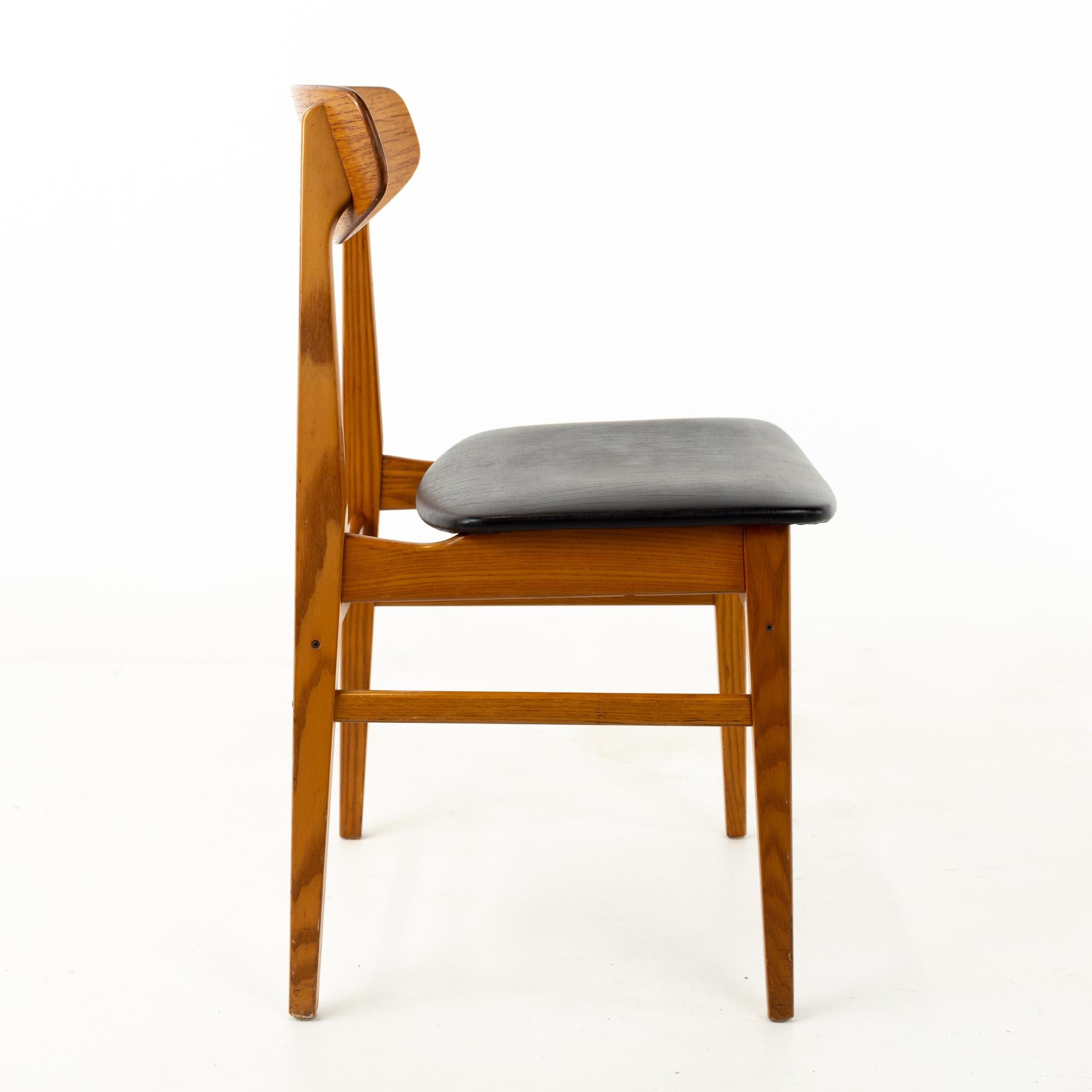 Upholstery Alf Aarseth Midcentury Danish Teak Cats Eye Dining Chairs, Set of 6