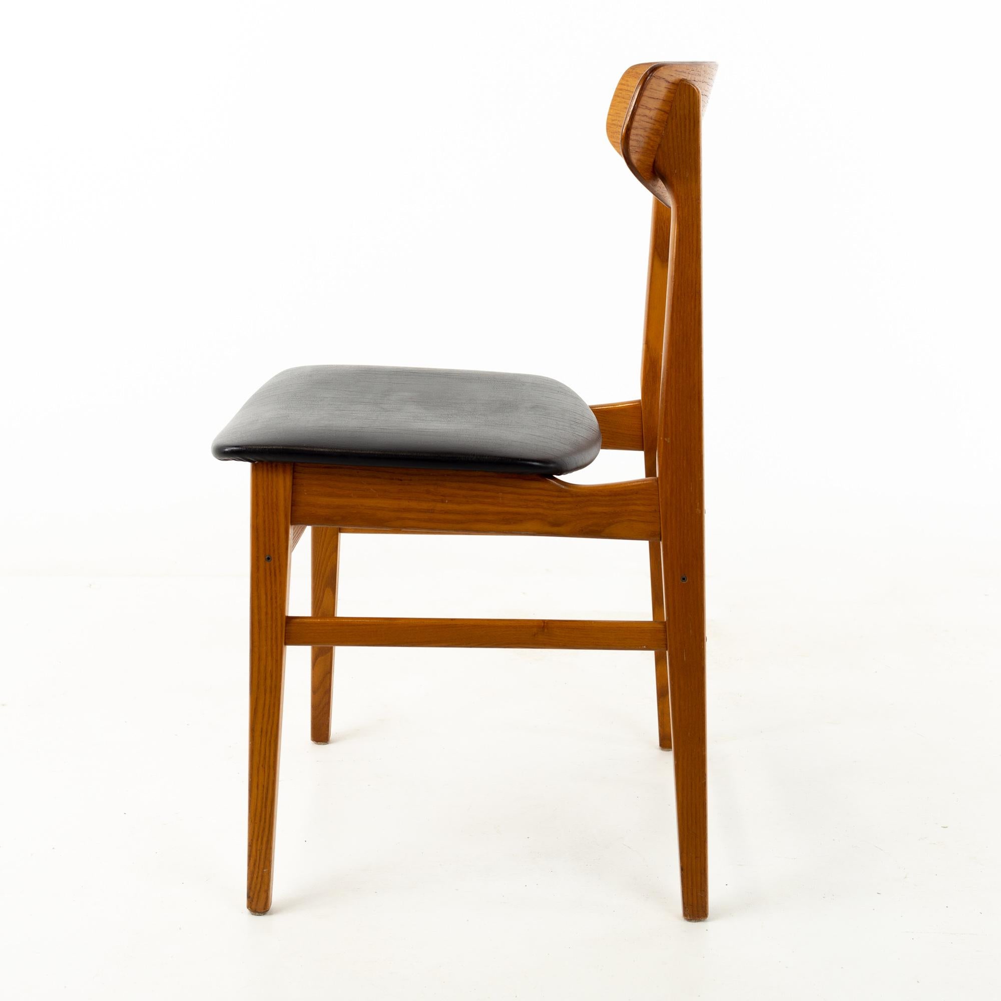 Alf Aarseth Midcentury Danish Teak Cats Eye Dining Chairs, Set of 6 2