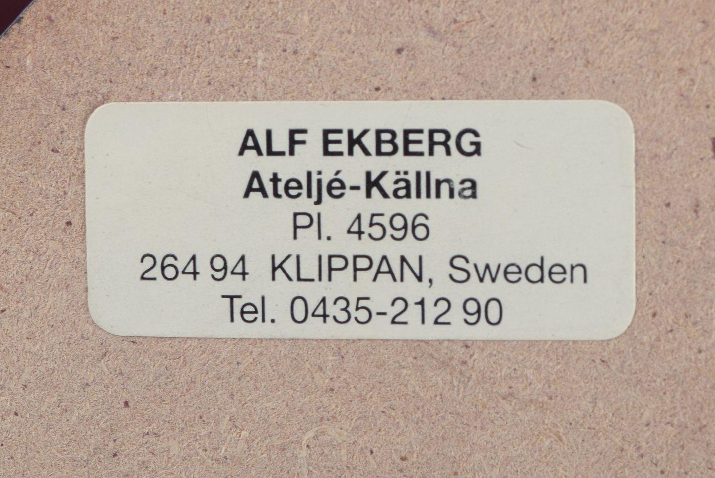 Alf Ekberg, ceramista svedese. Studio proprio. Mela in ceramica su base di legno. in vendita 1