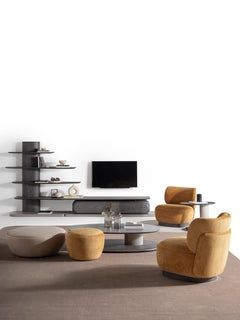 ALF Modular TV Media Console in Anthracite Oak and Dark Grey Lacquer