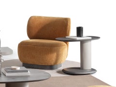 ALF Multipurpose C Side - Serving Table in Dark Oak Wood and Dark Grey Lacquer