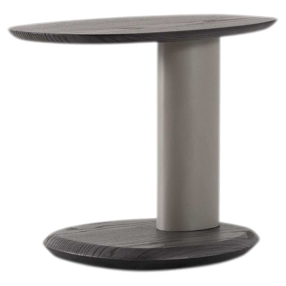 ALF Multipurpose C Side - Serving Table in Dark Oak Wood and Dark Grey Lacquer