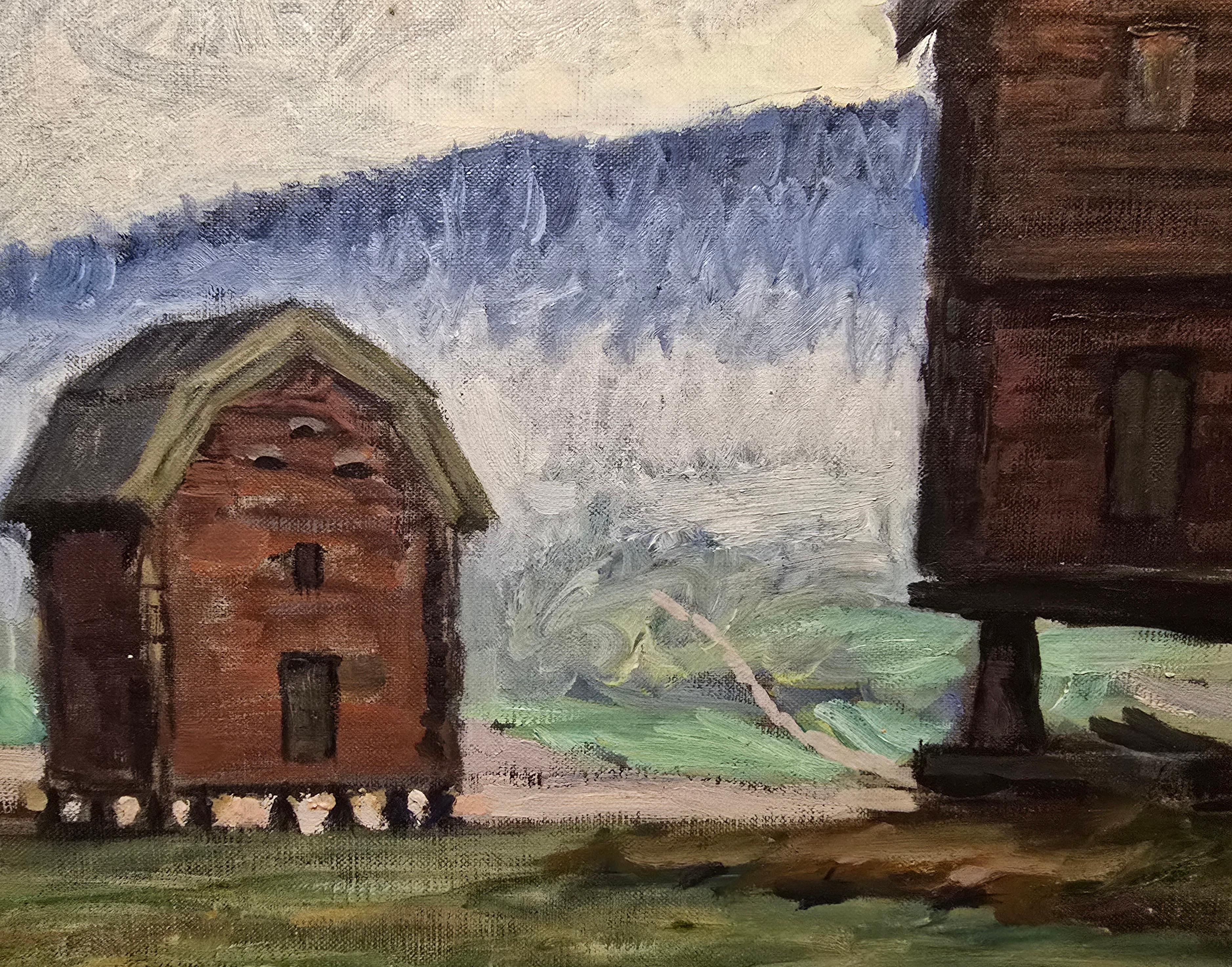 Stolphärbre au clair de lune - Expressionniste Painting par Alf Sundstrom 