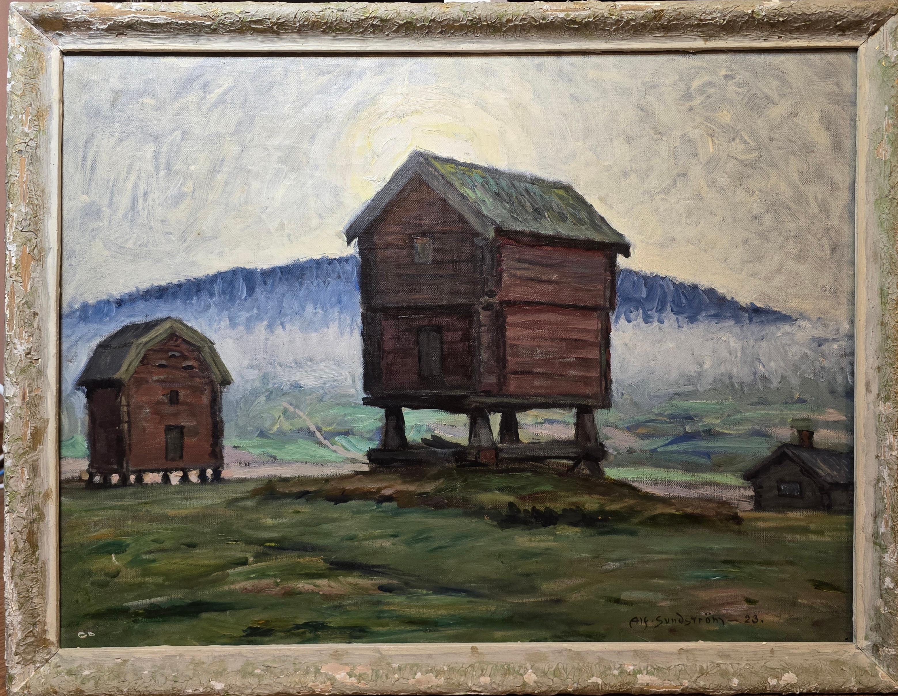 Landscape Painting Alf Sundstrom  - Stolphärbre au clair de lune