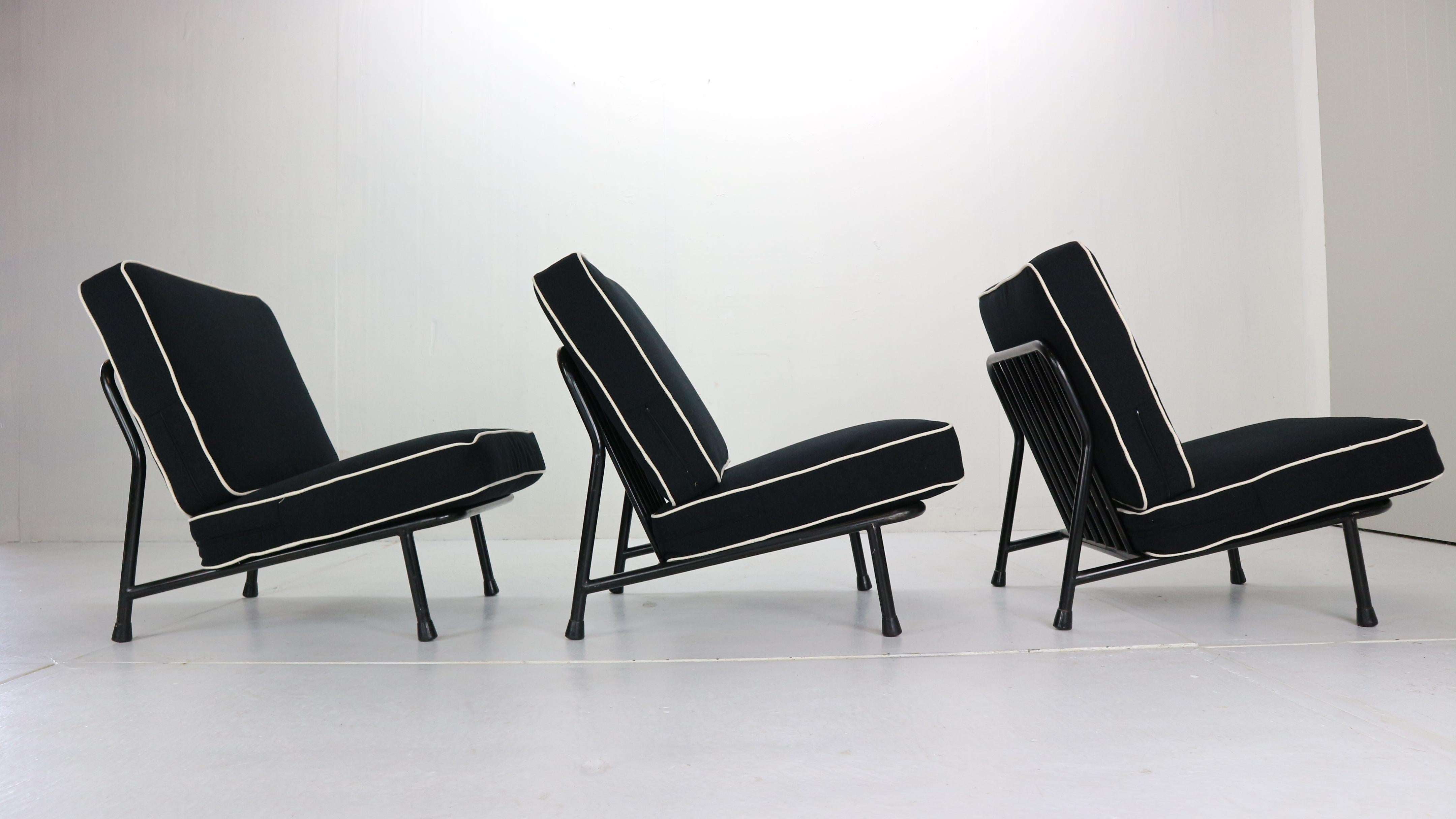 Alf Svensson ‘013’ Set of 3 Easy Chairs for DUX Artifort, 1950s In Good Condition In The Hague, NL