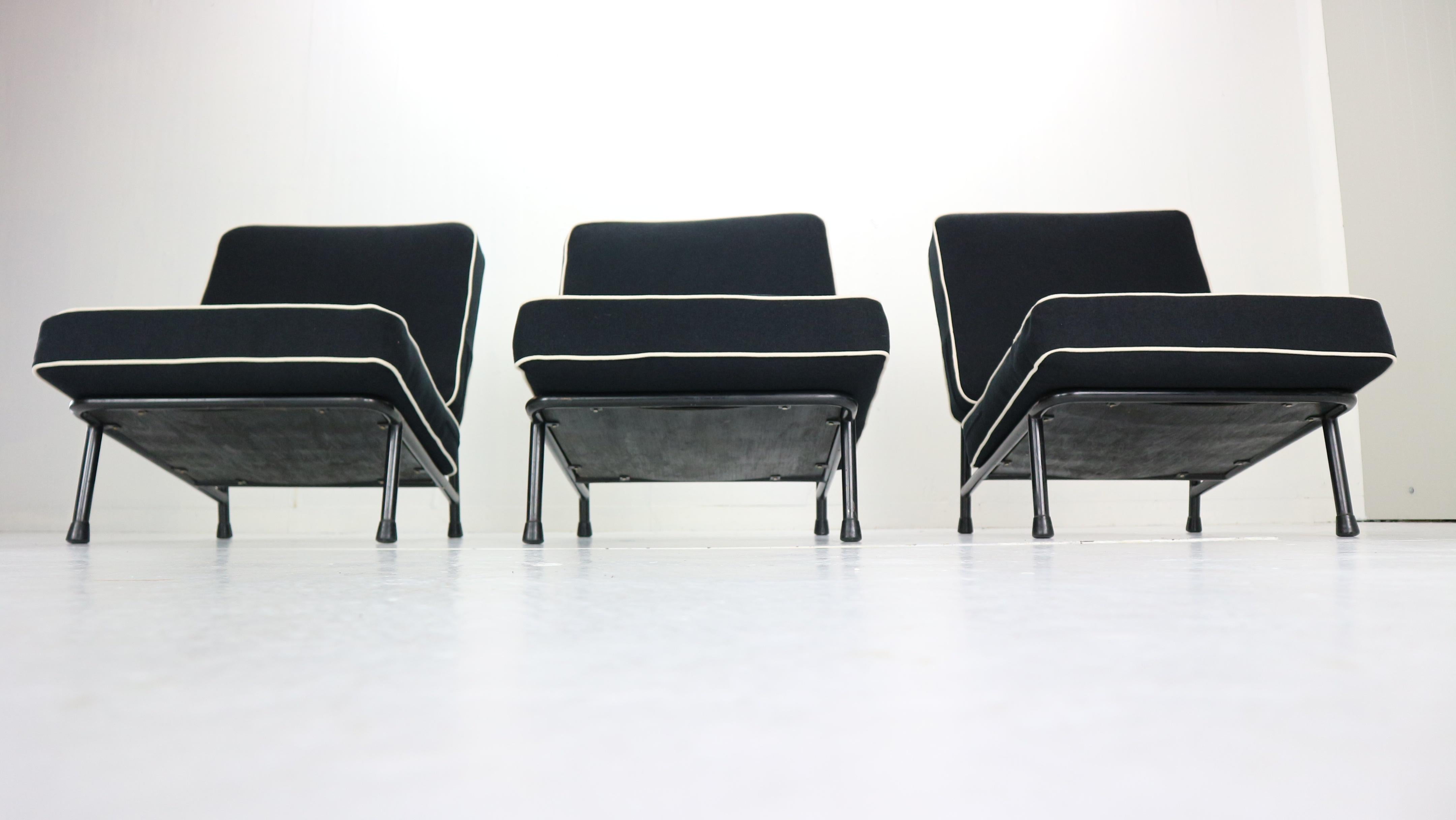 Metal Alf Svensson ‘013’ Set of 3 Easy Chairs for DUX Artifort, 1950s