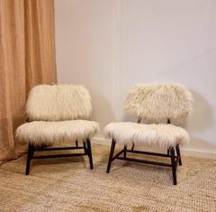 Alf Svensson, a Pair of Classic Swedish Modern Chairs "Teve", Pierre Frey-Fabric