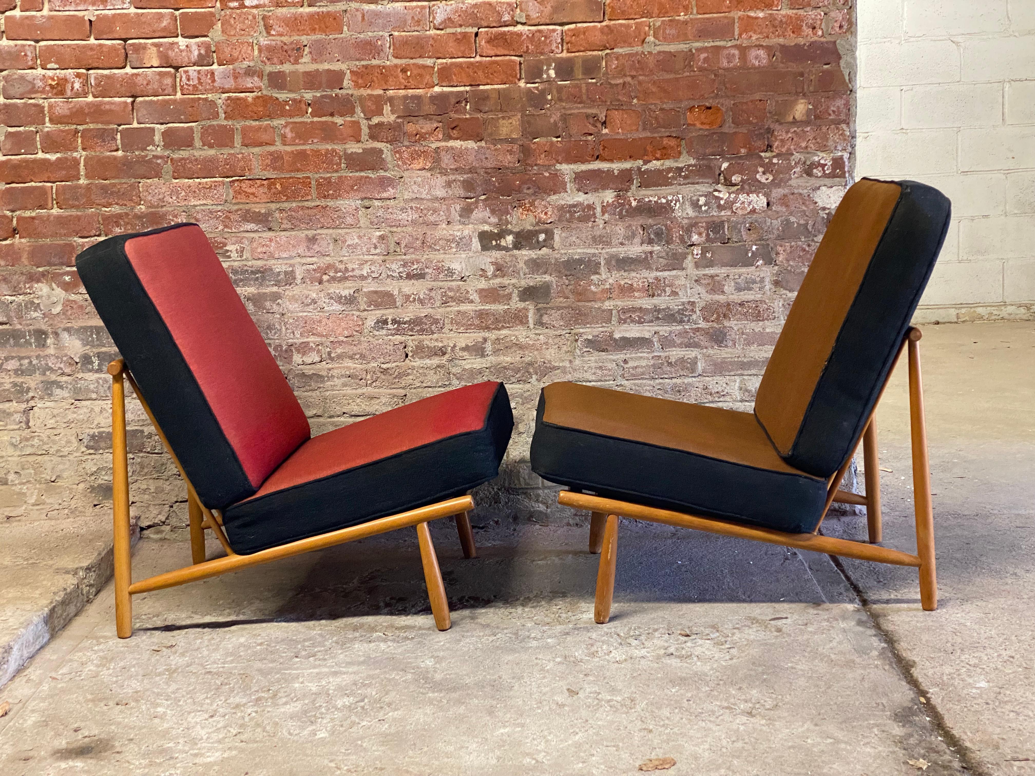 Alf Svensson Domus 1 Easy Chairs for DUX, a Pair In Good Condition In Garnerville, NY
