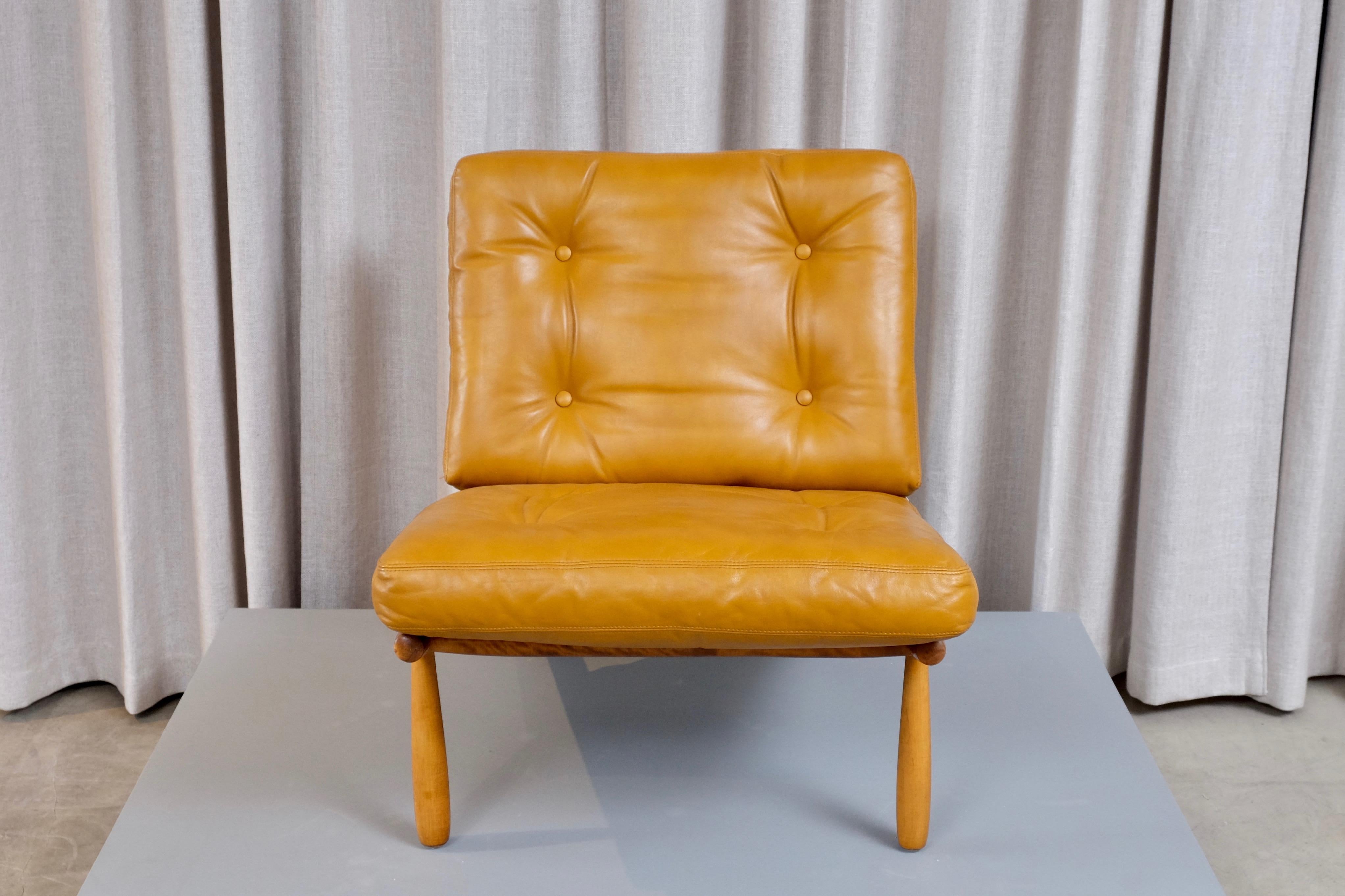 Beech Alf Svensson Easy Chair Model Domus by DUX, 1960s