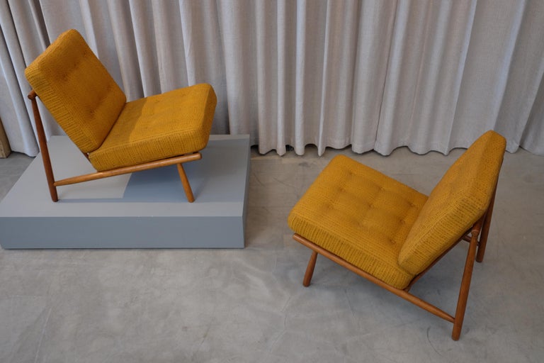 Beech Alf Svensson Easy Chairs Model Domus by DUX, 1960s For Sale