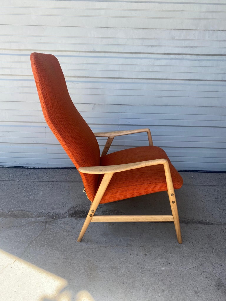  Danish Modernist high back lounge chair  designed by Alf Svensson in the late 1950s to be manufactured by Fritz Hansen, circa 1960s. Model 4312 