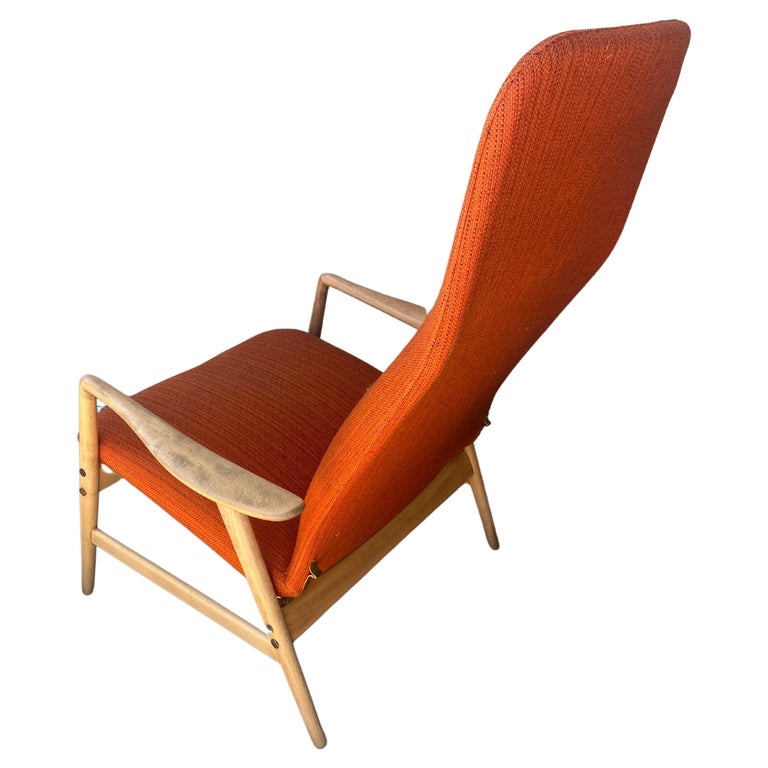 Alf Svensson for Fritz Hansen Model 4312 Highback 2-position Lounge Chair For Sale