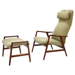 Alf Svensson Kontour Reclining Lounge Chair and Ottoman