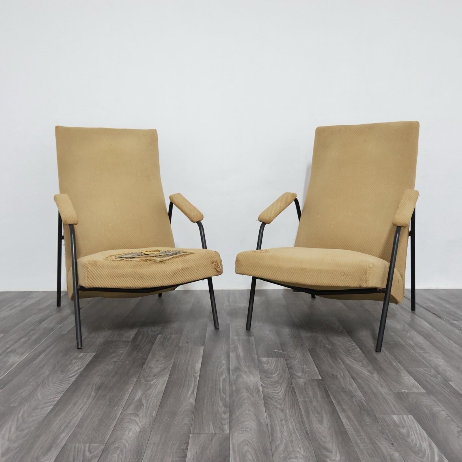 Tissu ALF SVENSSON LJUNG INDUSTRIER Paire de fauteuils Modern Design 1950's en vente