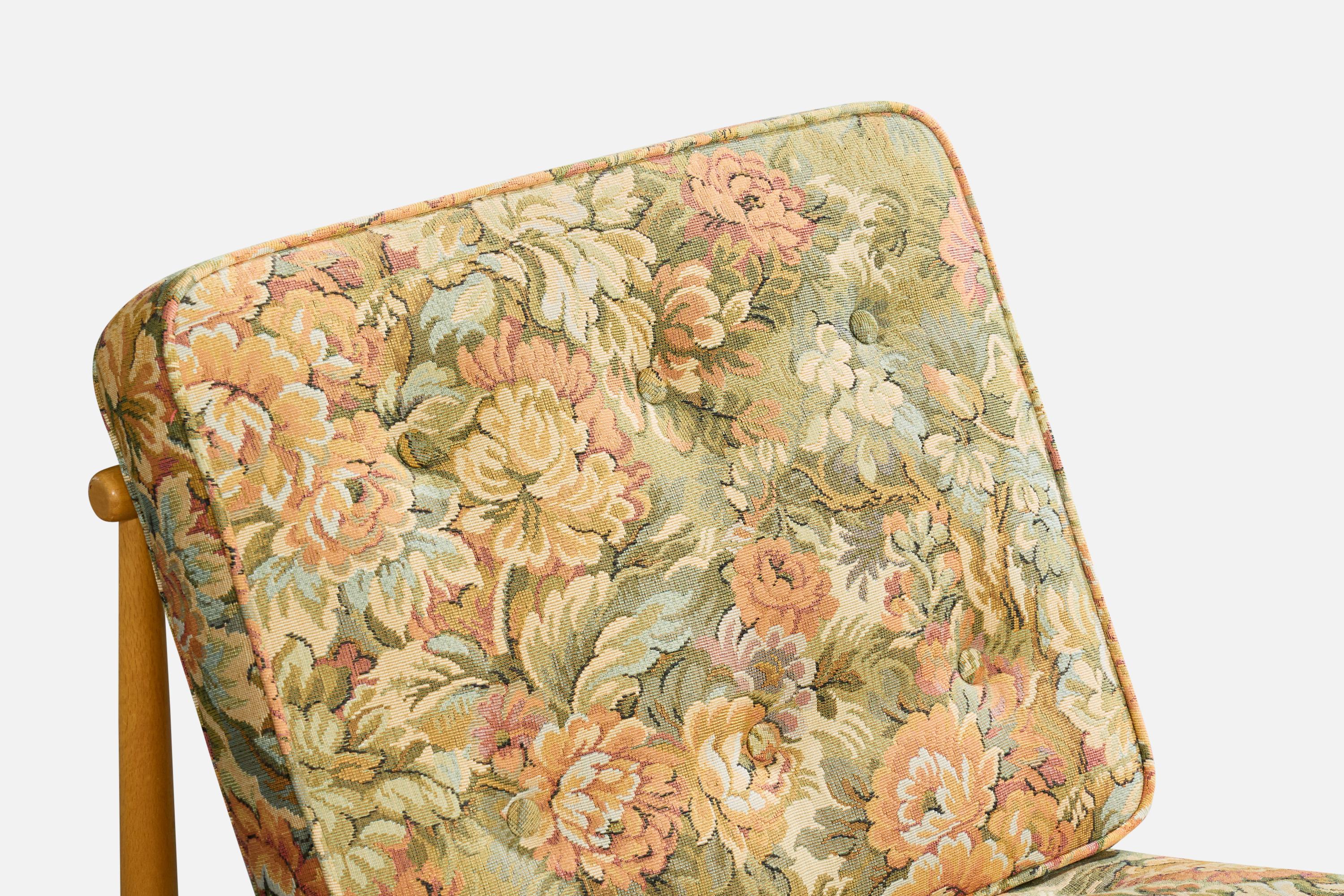 Alf Svensson, chaise longue, Wood, tissu, Suède, années 1960 en vente 1