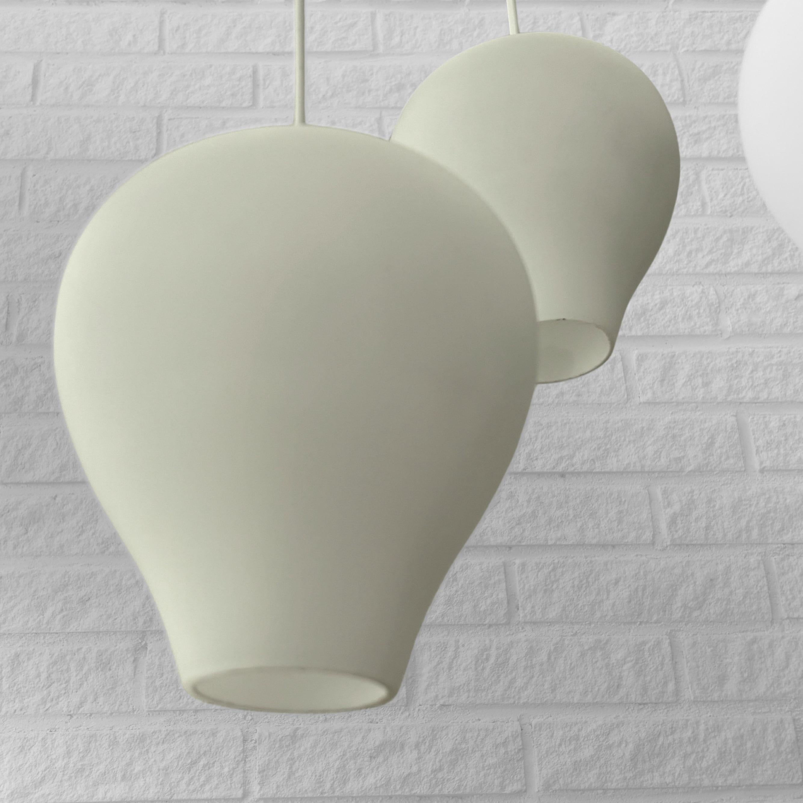 Alf Svensson, modernist pendant lamp, opal glass, Bergboms, Sweden, 1950s For Sale 3