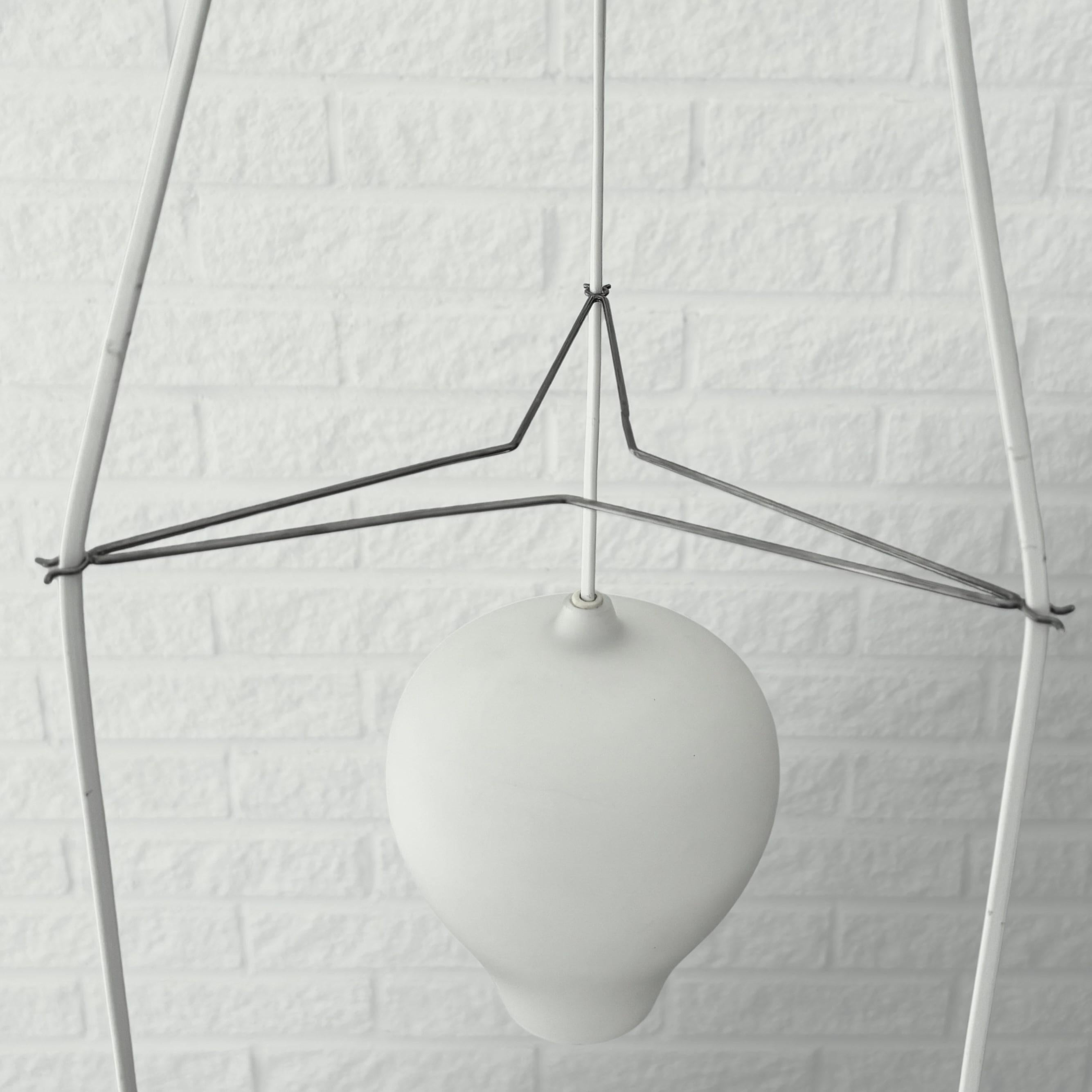 Alf Svensson, modernist pendant lamp, opal glass, Bergboms, Sweden, 1950s For Sale 1