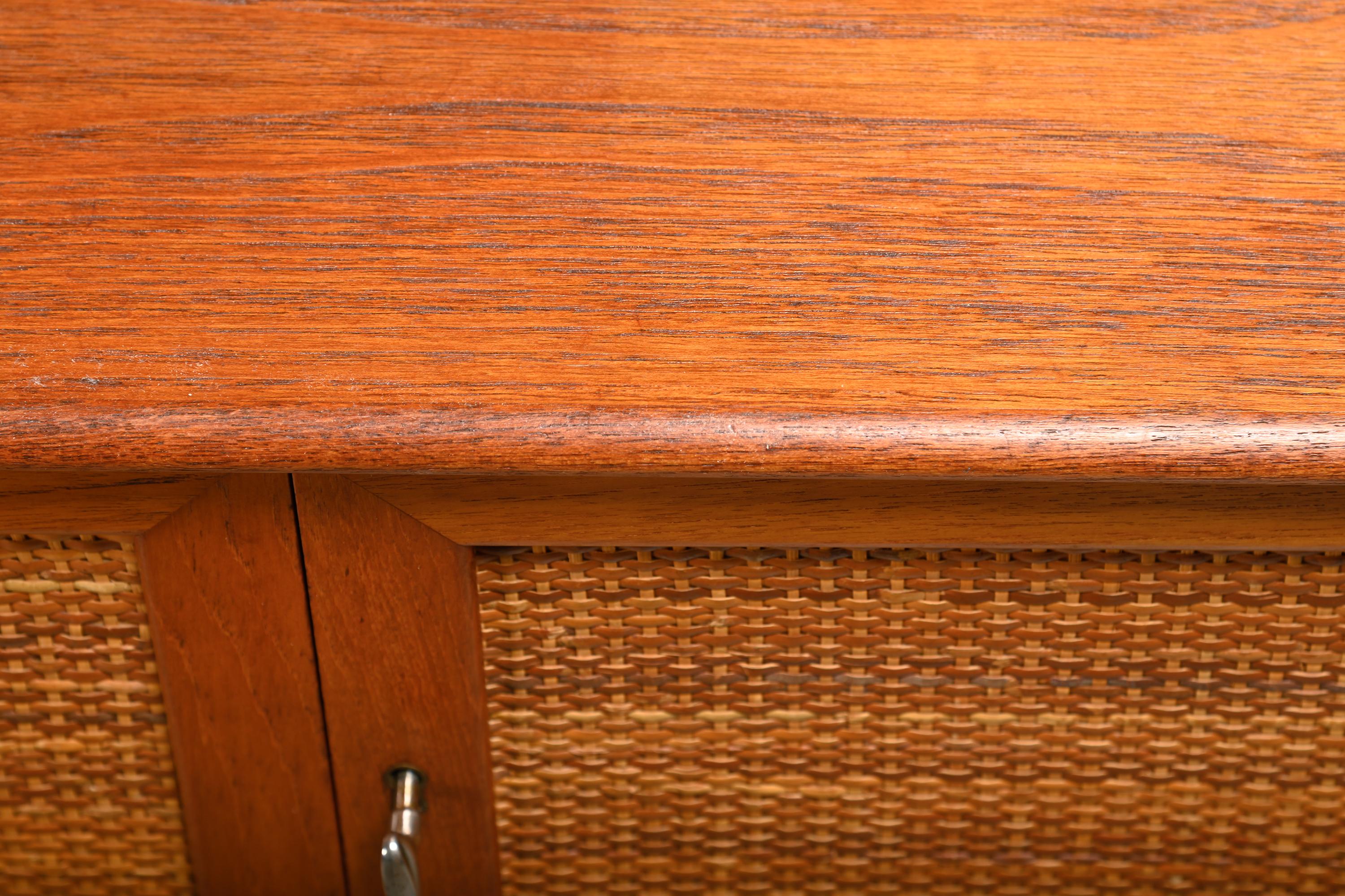 Alf Svensson Norrland Sideboard in Teak and Rattan for Bjästa Möbelfabrik Sweden For Sale 5