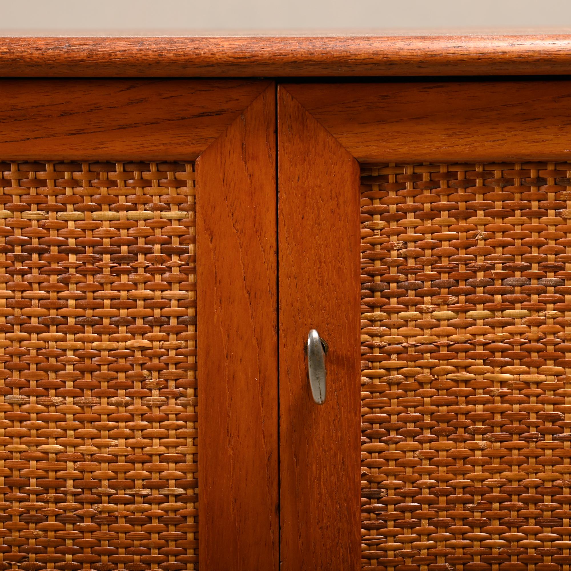 Alf Svensson Norrland Sideboard in Teak and Rattan for Bjästa Möbelfabrik Sweden For Sale 6