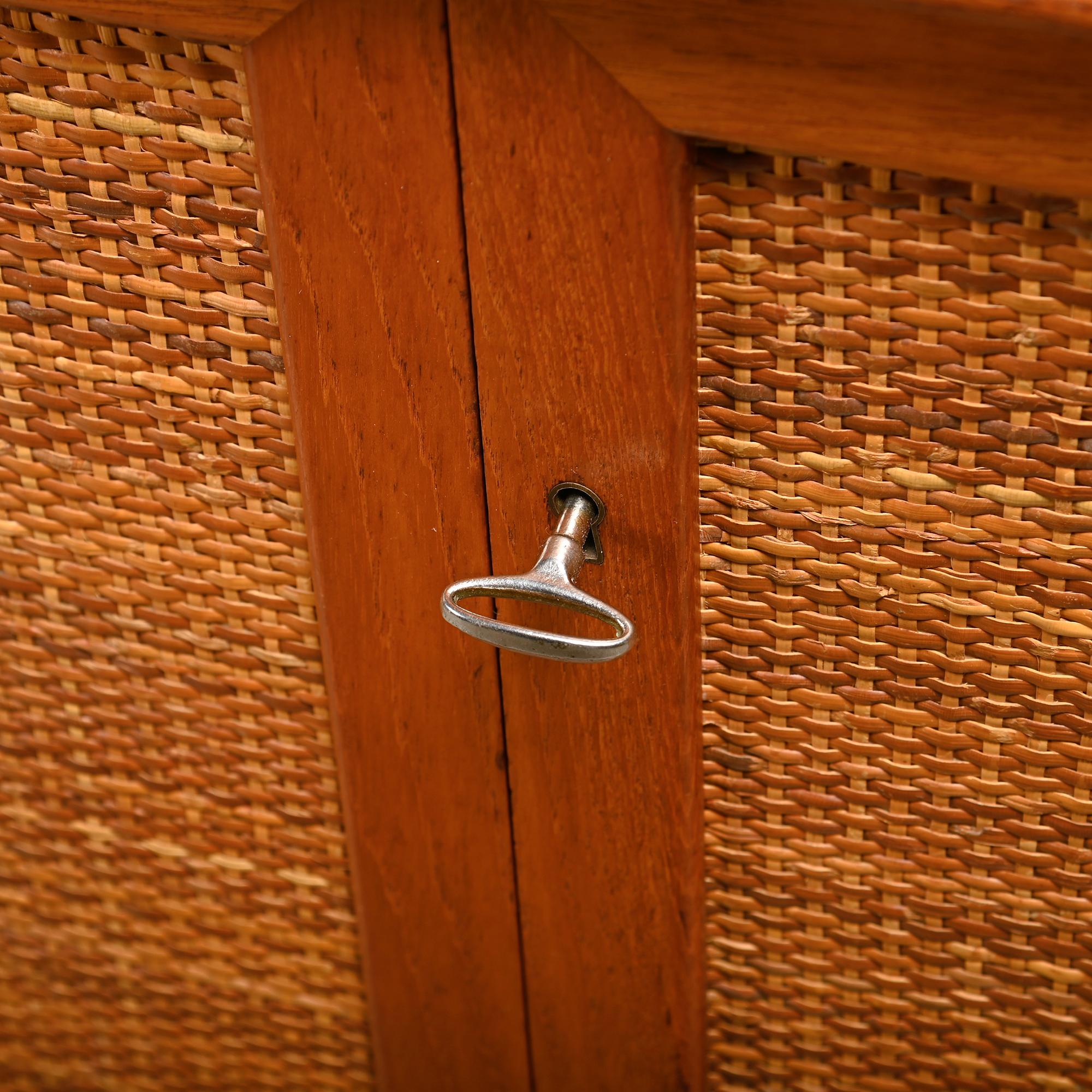 Alf Svensson Norrland Sideboard in Teak and Rattan for Bjästa Möbelfabrik Sweden For Sale 8