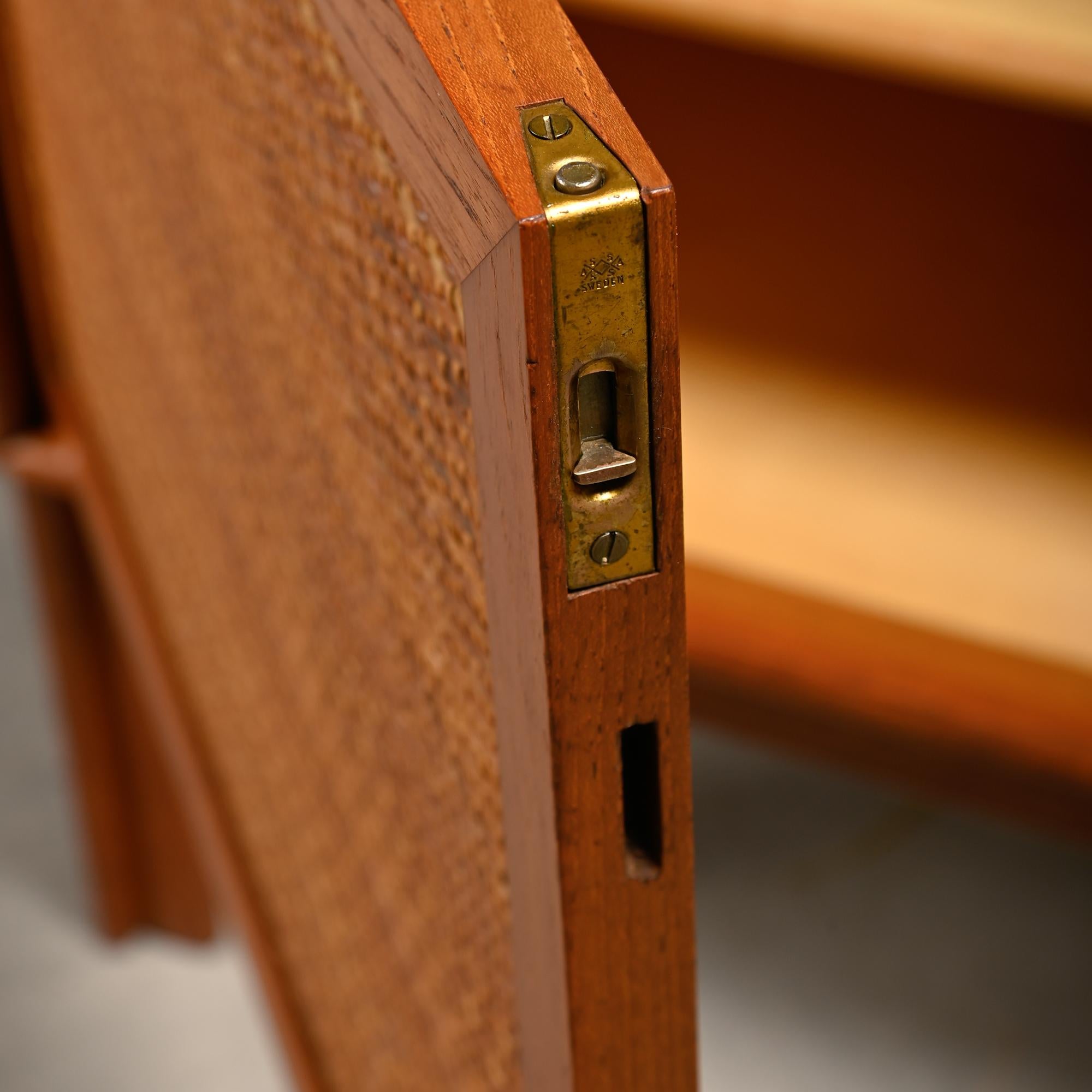 Alf Svensson Norrland Sideboard in Teak and Rattan for Bjästa Möbelfabrik Sweden For Sale 10