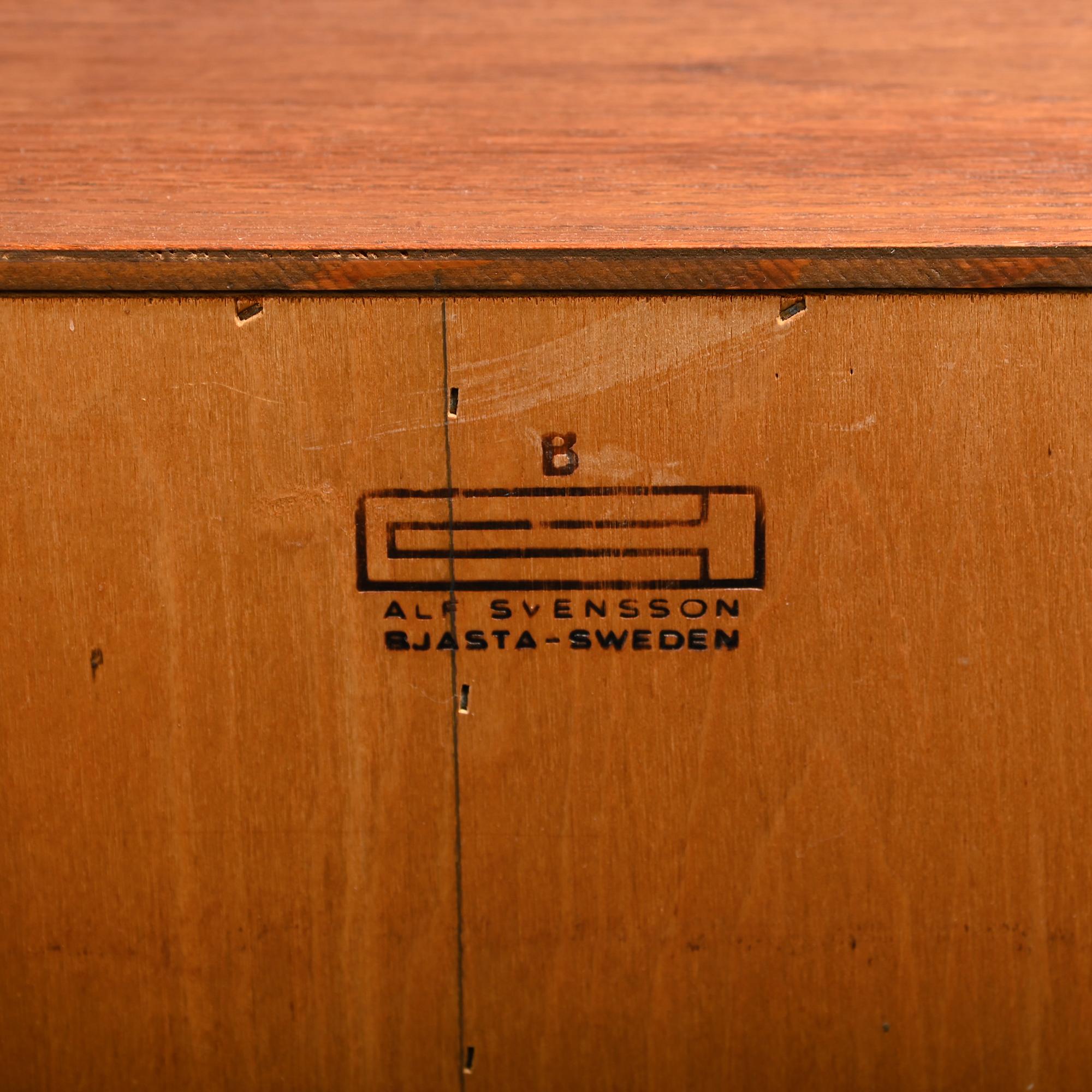 Alf Svensson Norrland Sideboard in Teak and Rattan for Bjästa Möbelfabrik Sweden For Sale 13