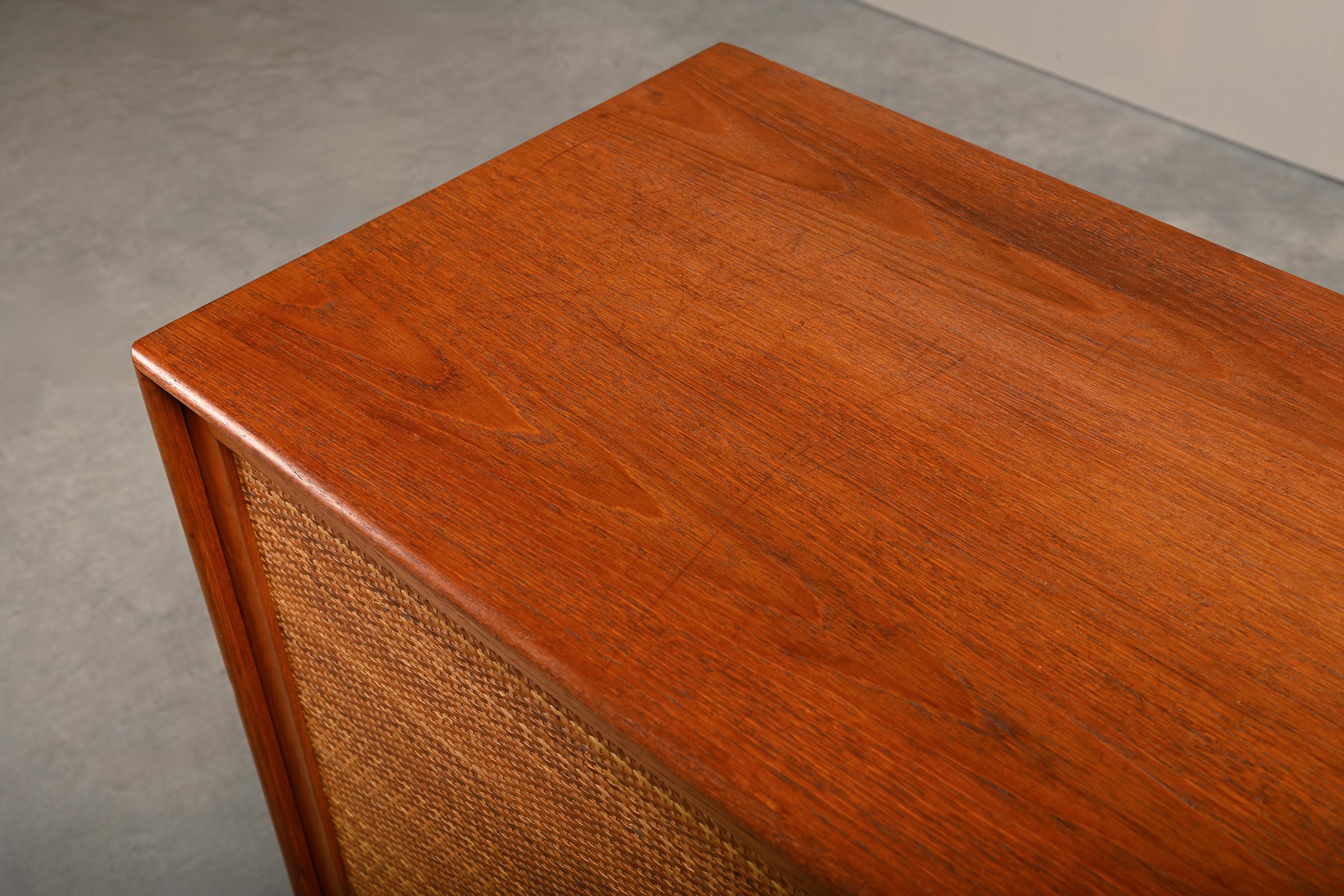 Alf Svensson Norrland Sideboard in Teak and Rattan for Bjästa Möbelfabrik Sweden For Sale 3