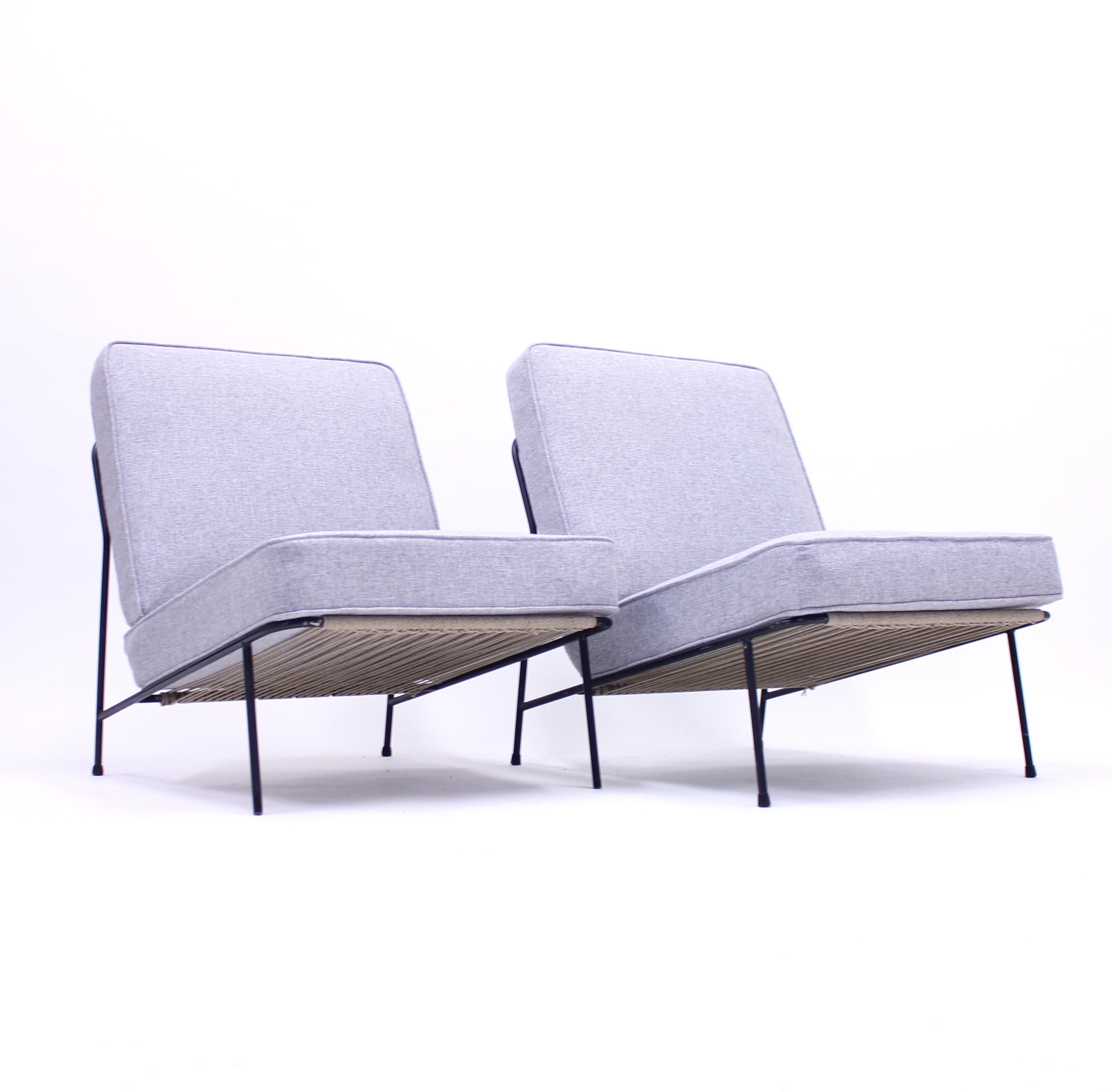 Scandinavian Modern Alf Svensson, Pair of Domus Lounge Chairs, DUX, 1950s For Sale