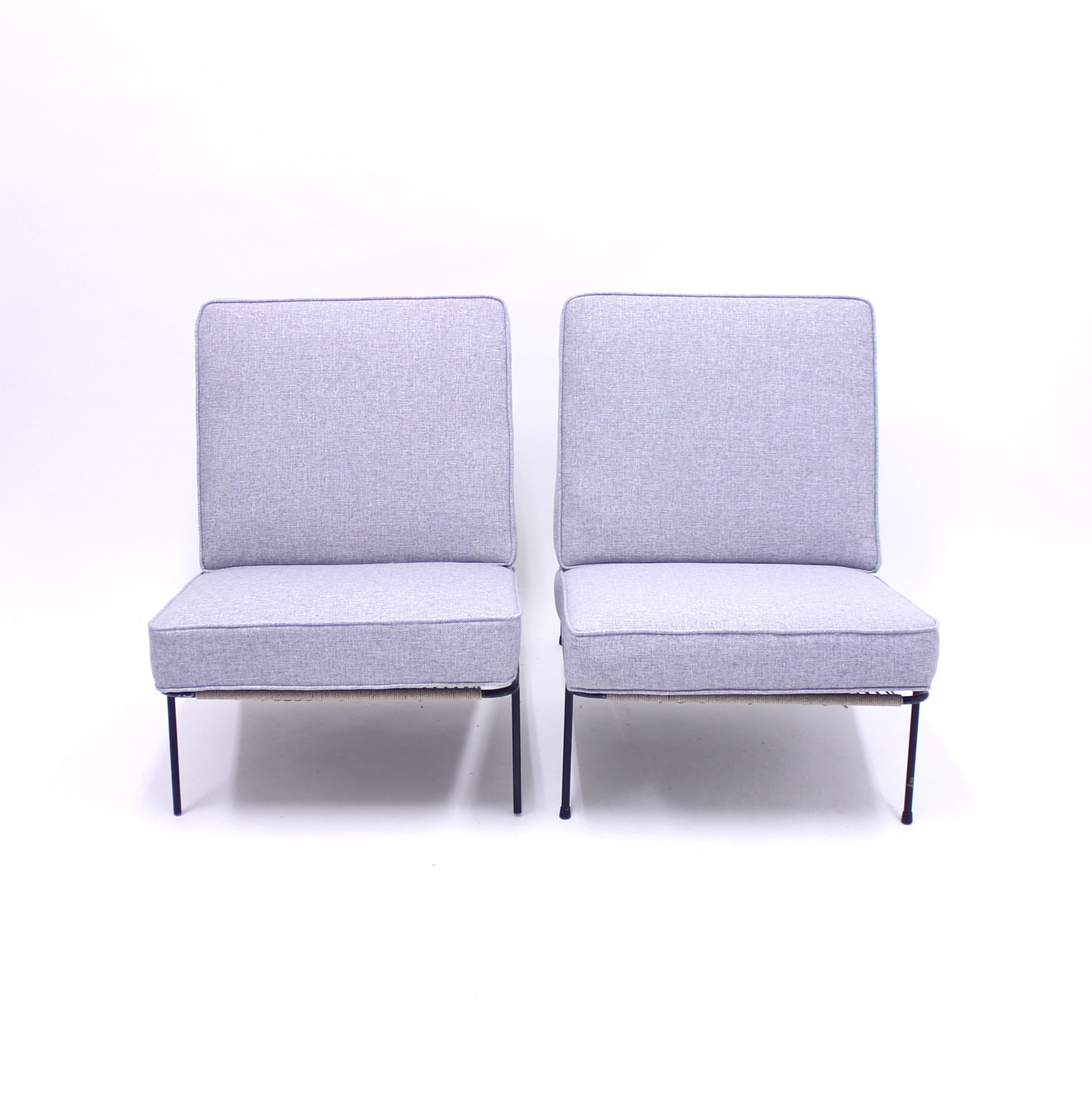 20th Century Alf Svensson, Pair of Domus Lounge Chairs, DUX, 1950s For Sale