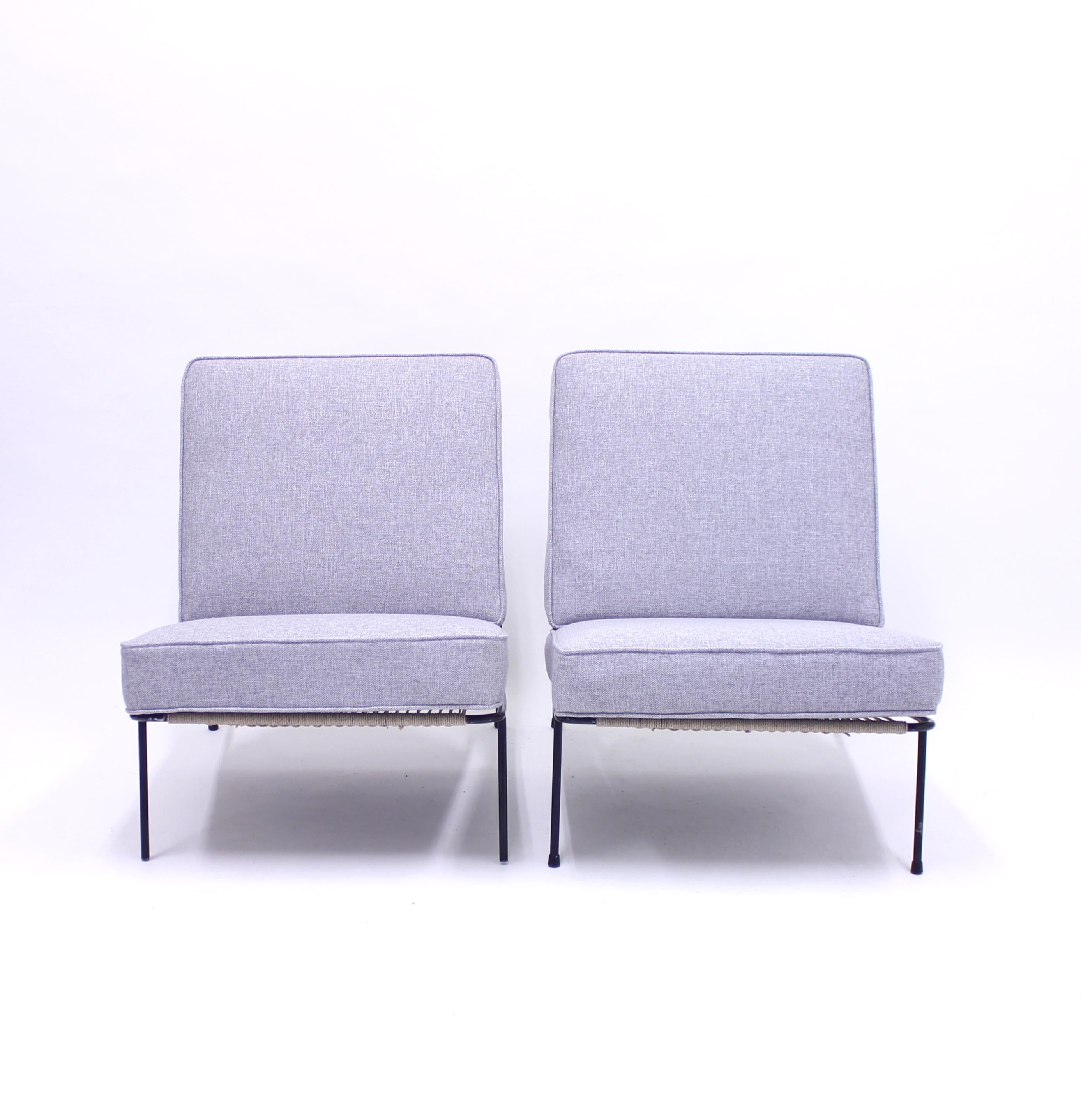 Steel Alf Svensson, Pair of Domus Lounge Chairs, DUX, 1950s For Sale