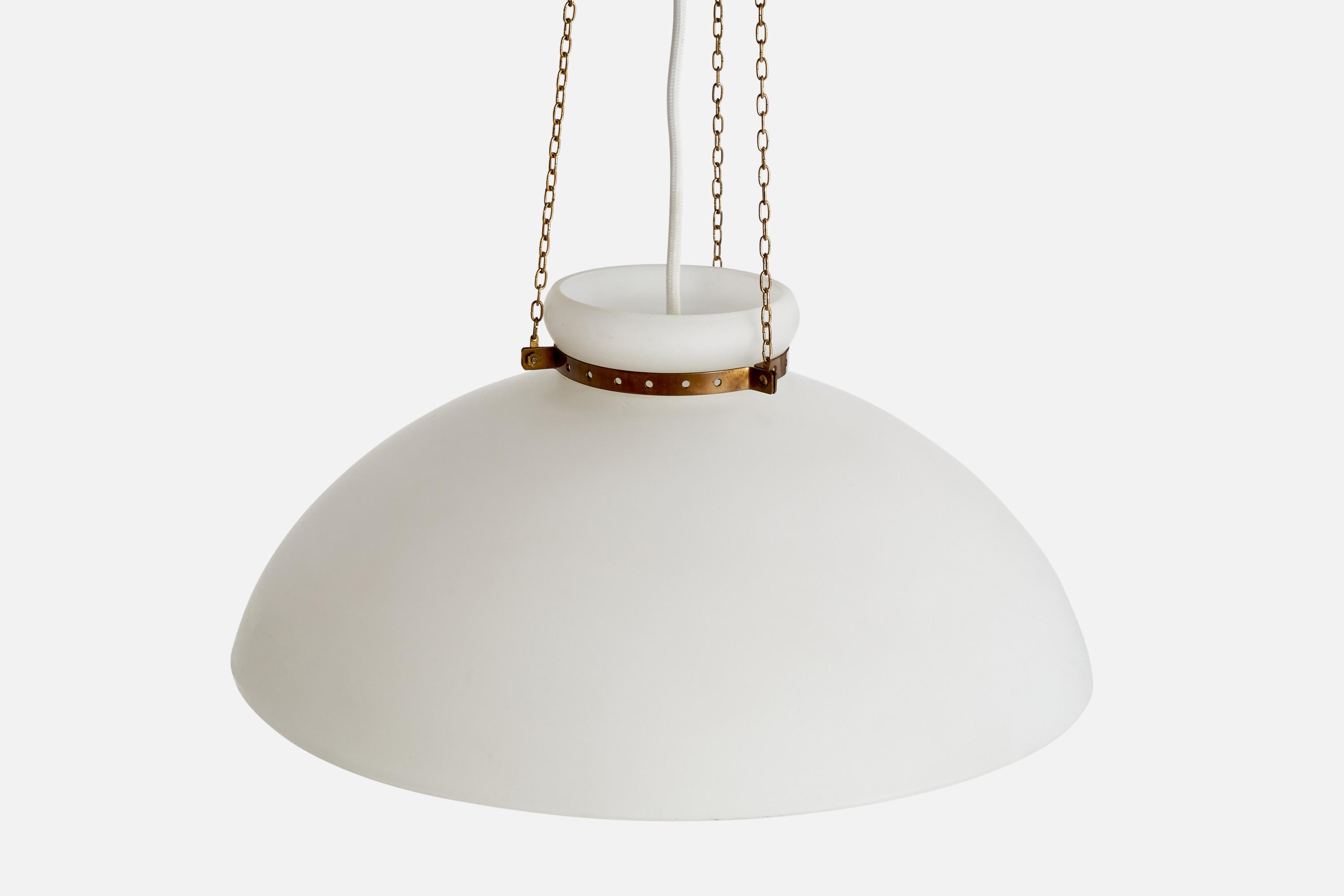 Alf Svensson, Lampada a sospensione, Ottone, Vetro, Svezia, anni '50 In condizioni buone in vendita a High Point, NC