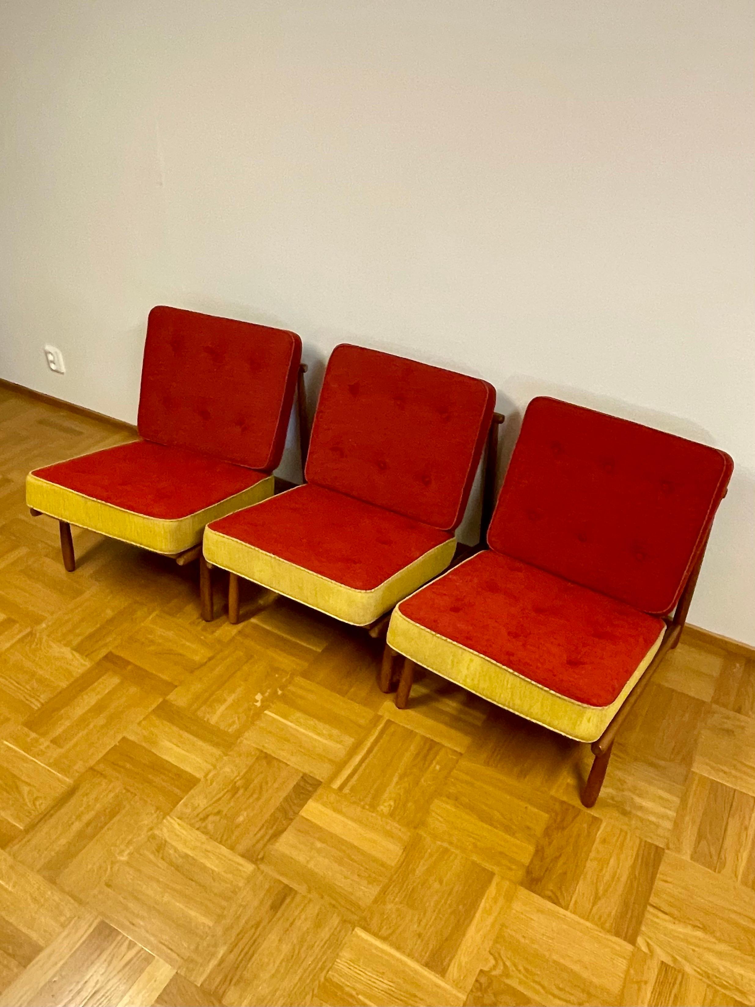 Scandinavian Modern Alf Svensson Set of 3 Domus Easy Chairs by DUX